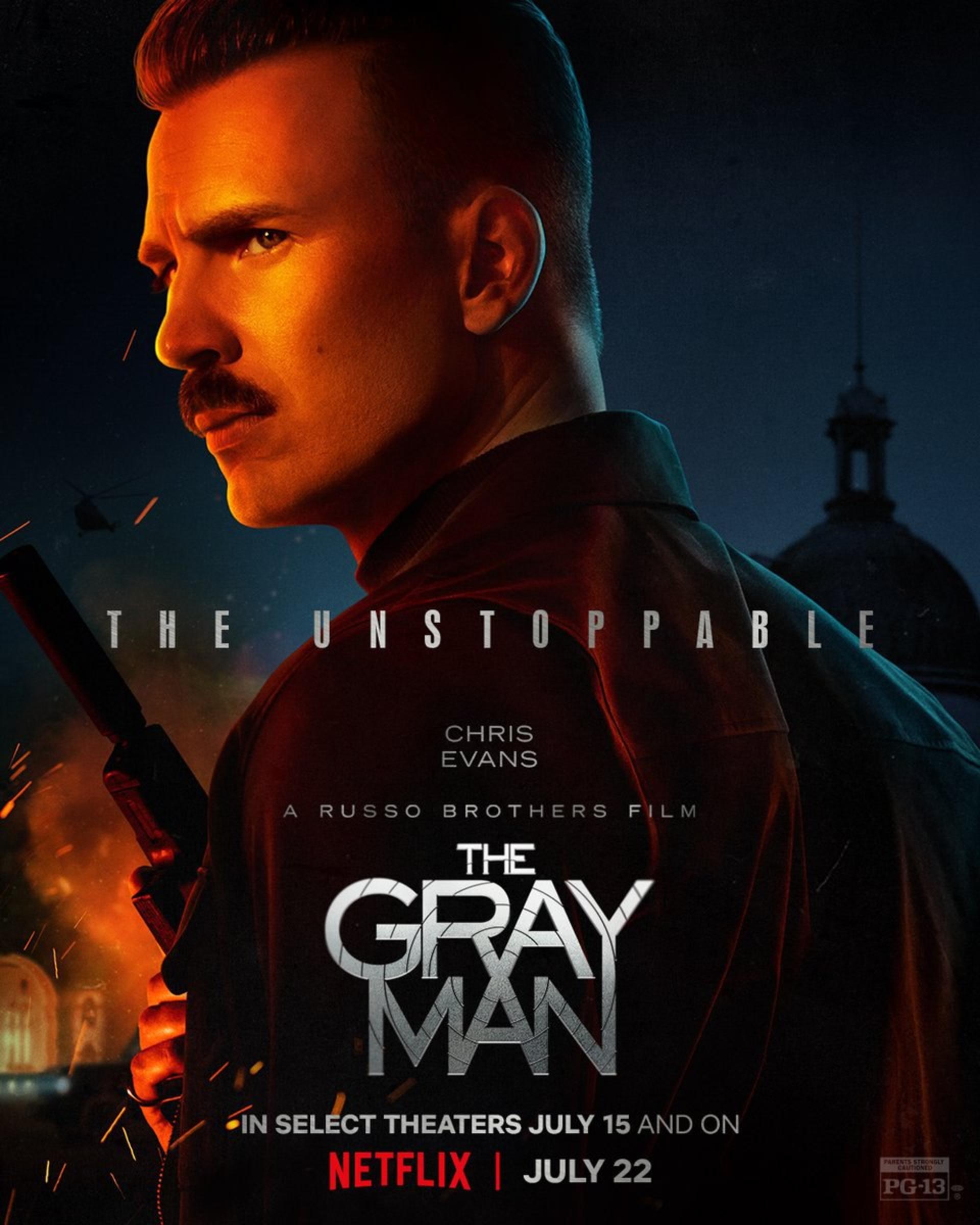 پوستر شخصیت کریس ایوانز در فیلم The Gray Man