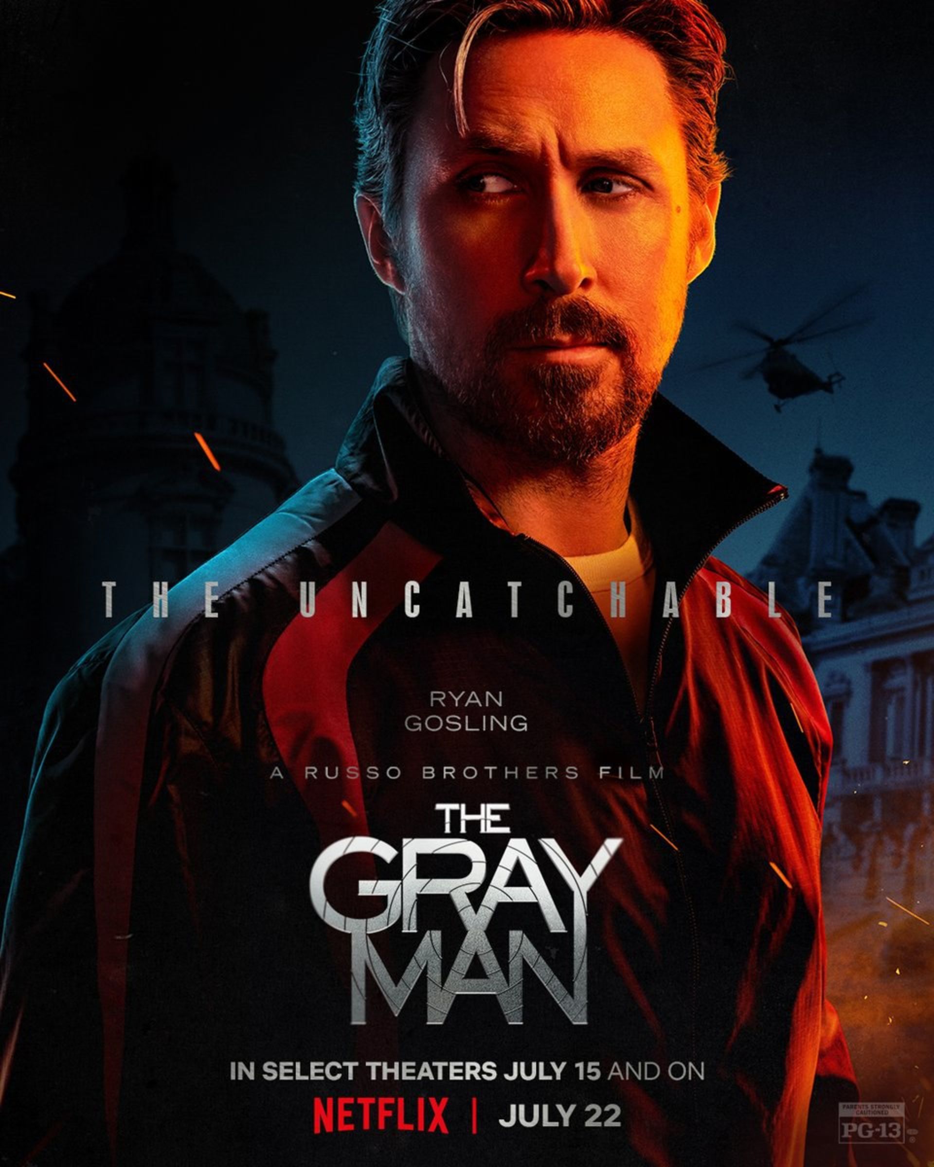 پوستر شخصیت رایان گاسلینگ در فیلم The Gray Man
