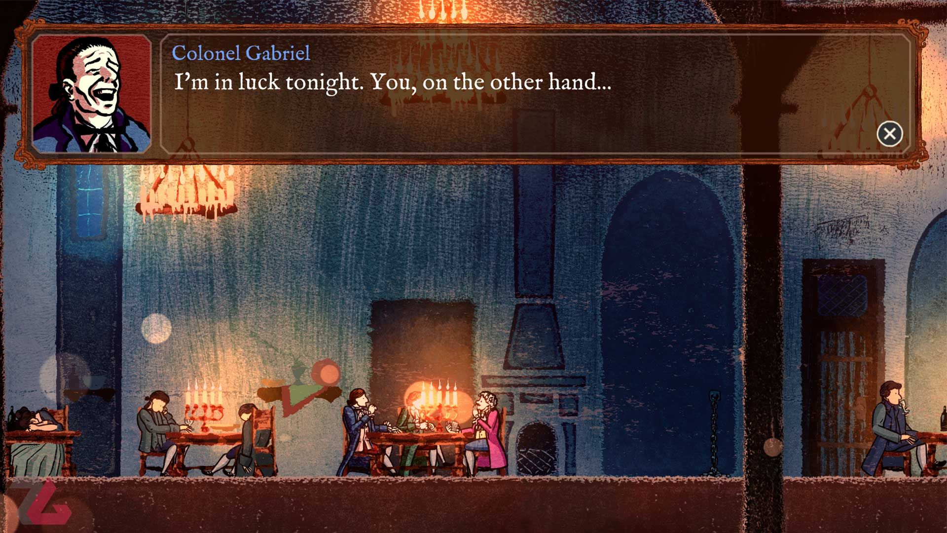 دیالوگ یکی از شخصیت ها در بازی Card Shark