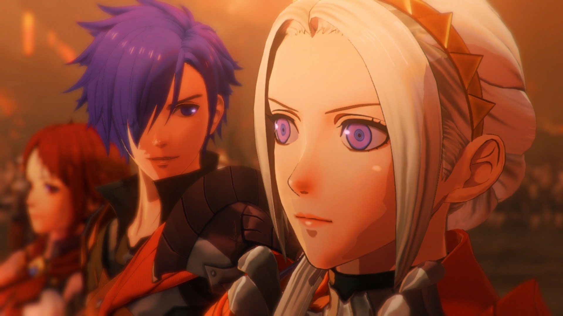 نگاه Shez به ادلگارد در Fire Emblem Warriors: Three Hopes