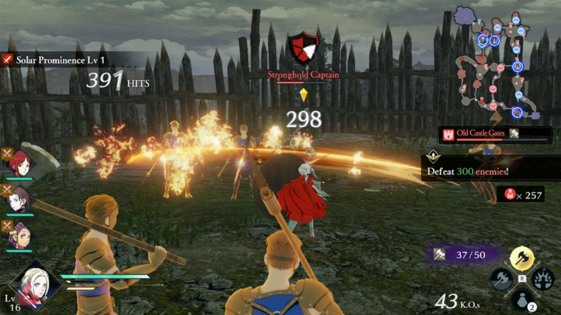 ادلگارد در حال نبرد در Fire Emblem Warriors: Three Hopes