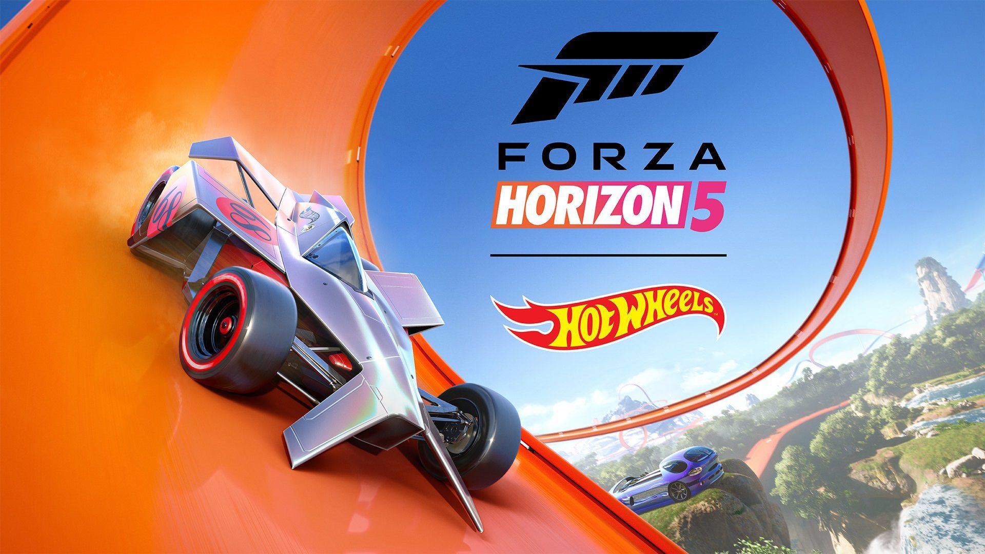 لوگو و یکی از ماشین‌های Forza Horizon 5: Hot Wheels