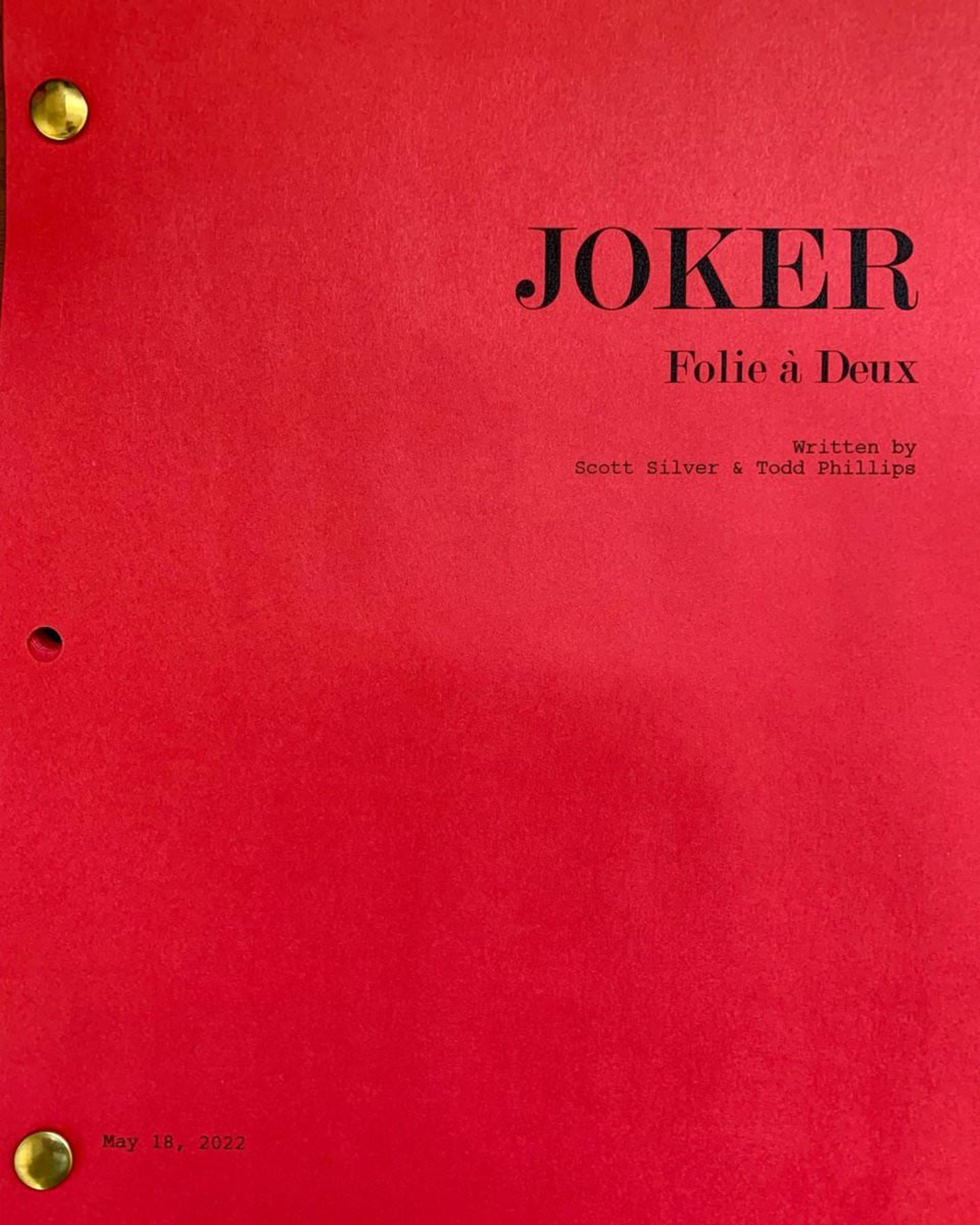 صفحه اول فیلمنامه فیلم Joker: Folie à Deux
