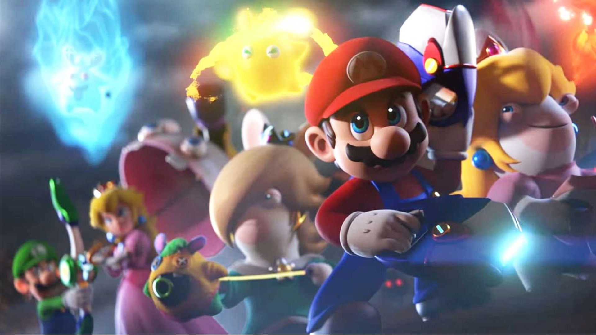 ماریو درکنار سایر مبارزان بازی Mario + Rabbids Sparks of Hope 