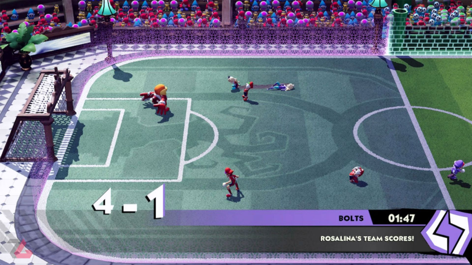 گل زدن رزالیا در Mario Strikers: Battle League