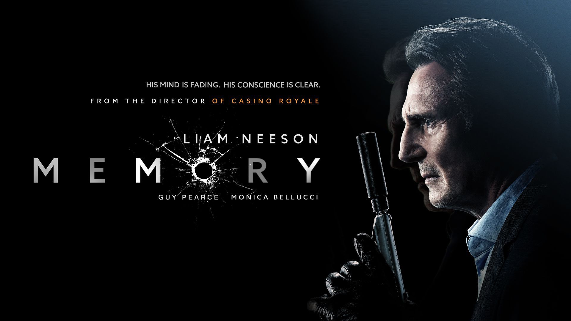 لیام نیسون در پوستر فیلم Memory