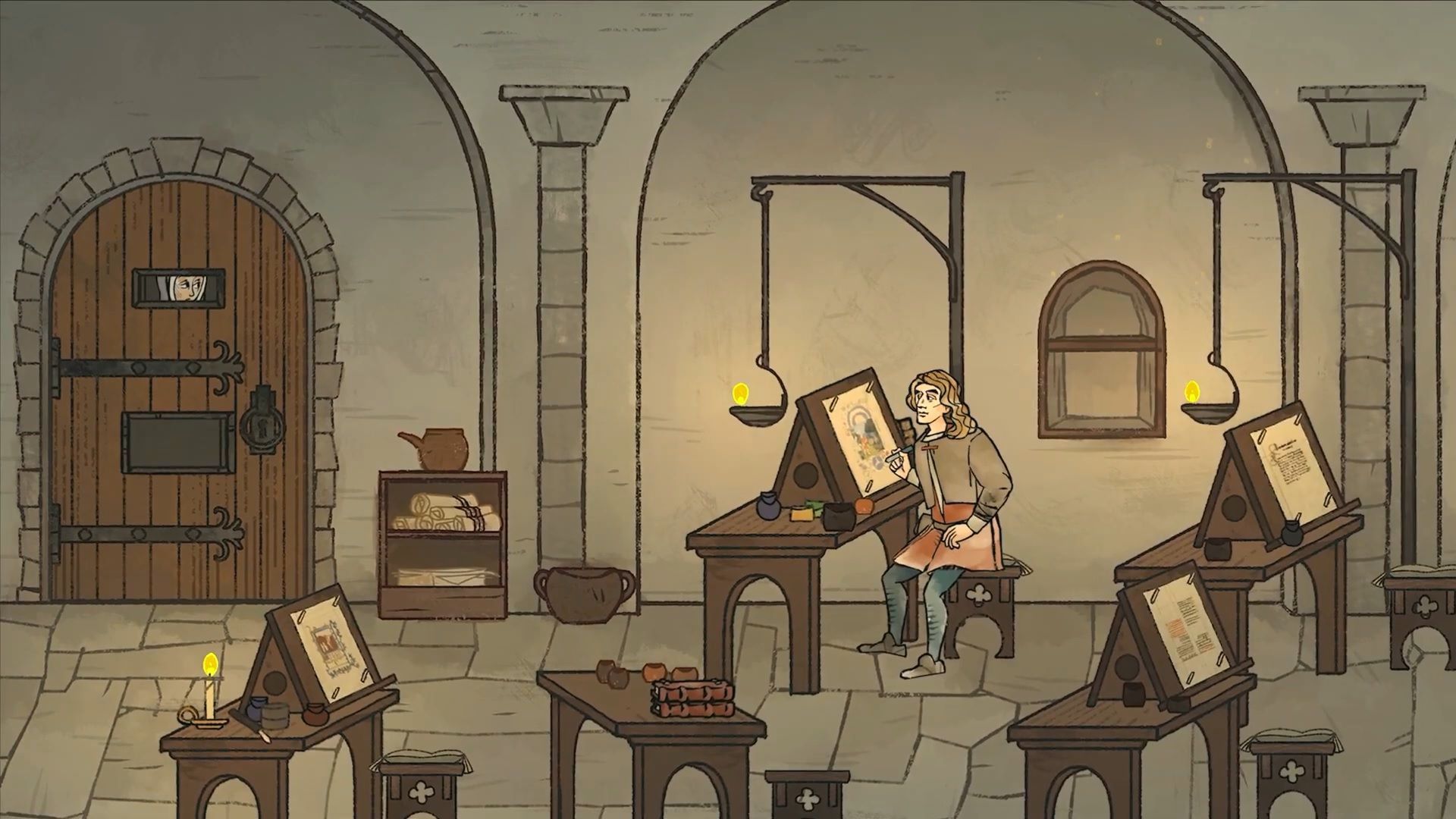 آندریاس مالر در حال نقاشی در بازی Pentiment