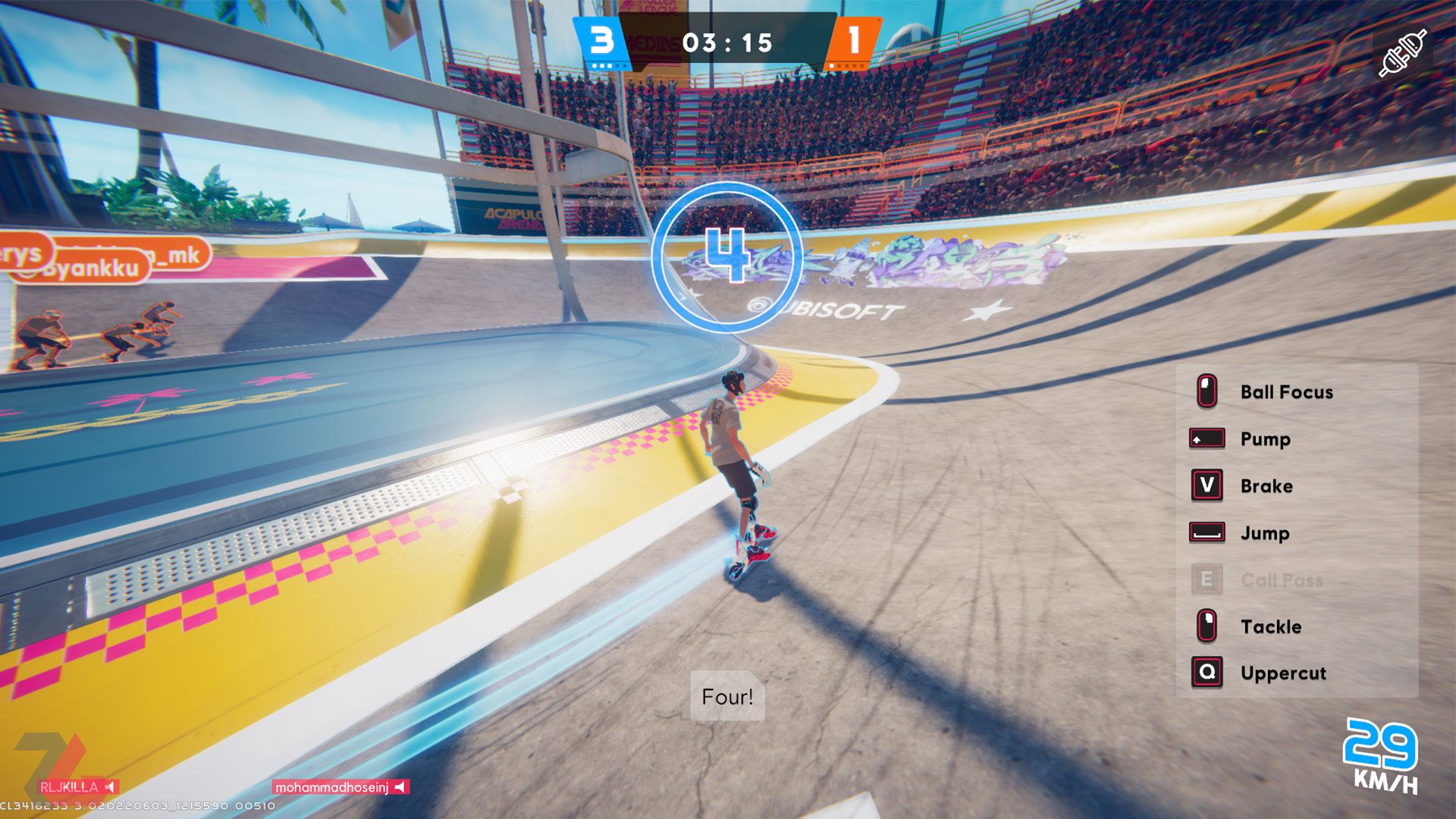 شمارش معکوس تا شروع مسابقه در بازی Roller Champions