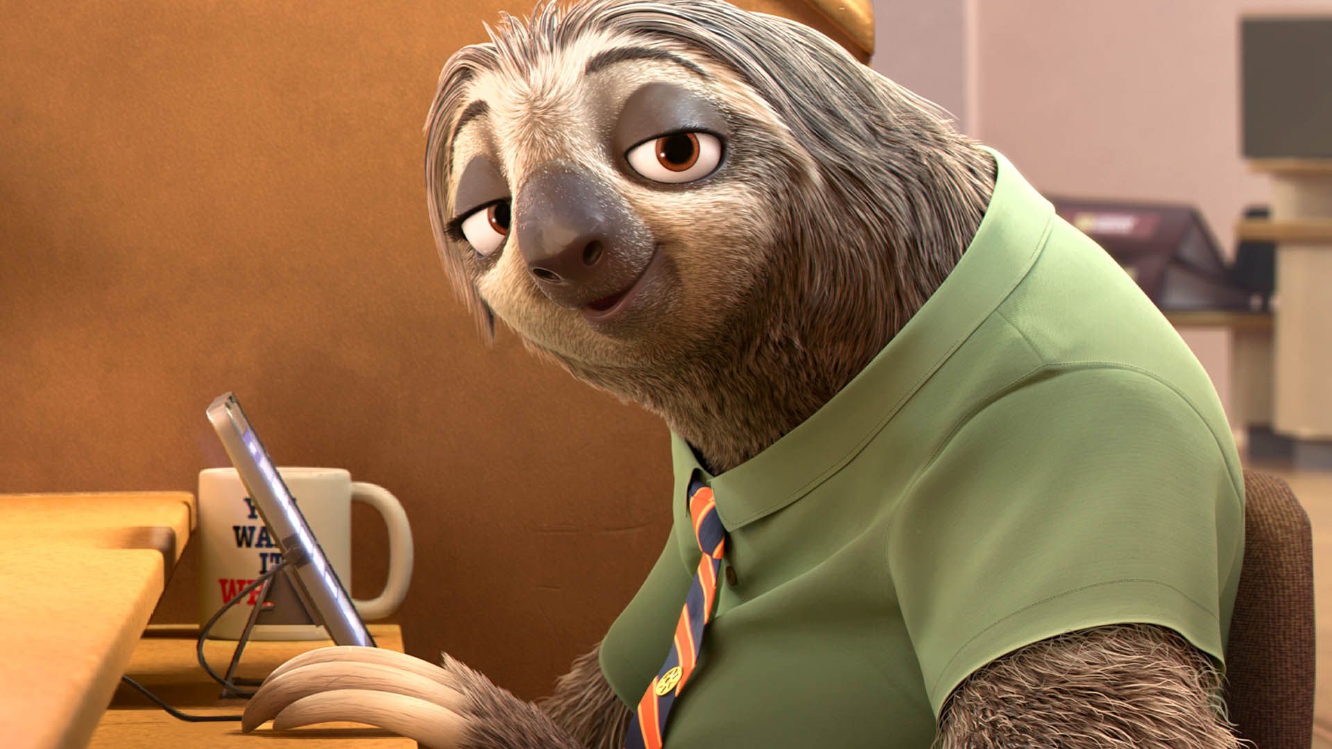 موجود تنبل در انیمیشن Zootopia پشت باجه 