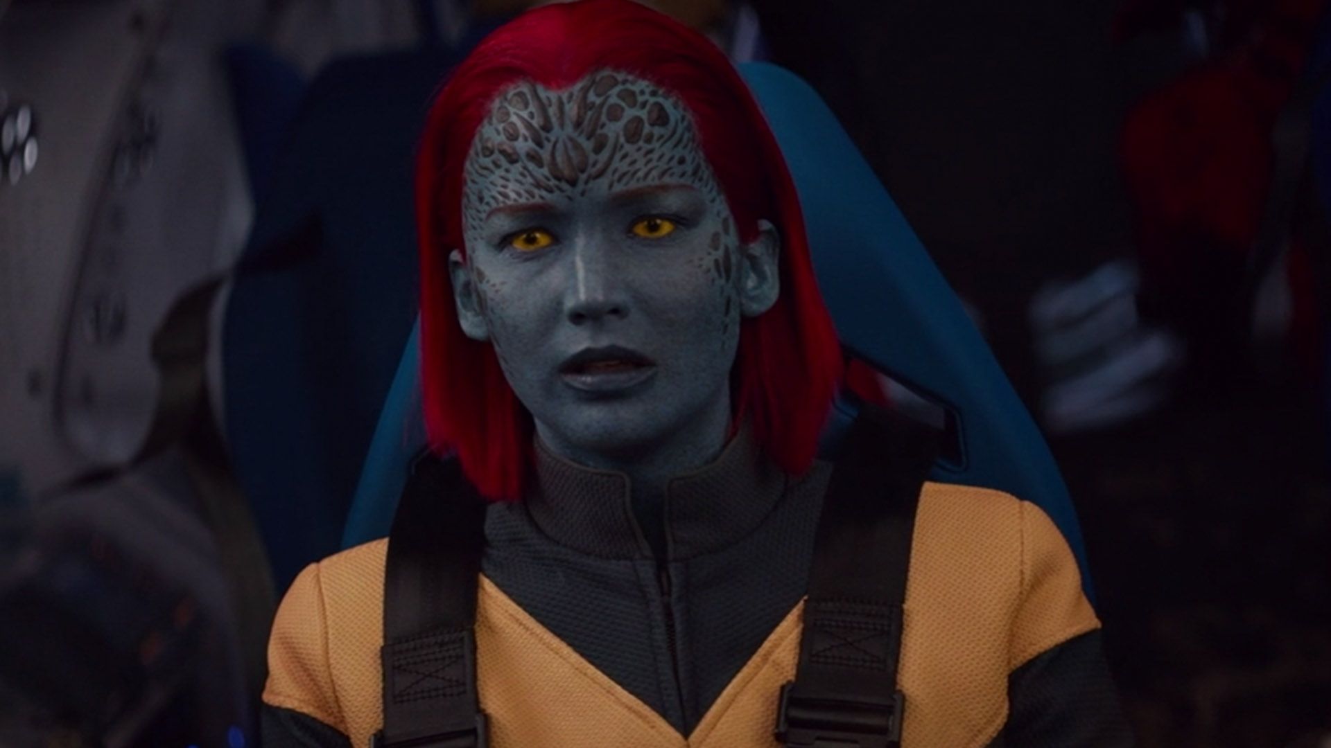 جنیفر لارنس در نقش شخصیت مستیک در فیلم Dark Phoenix