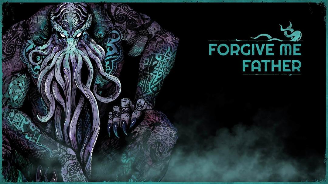 لوگو و موجود ترسناک در بازی Forgive Me Father