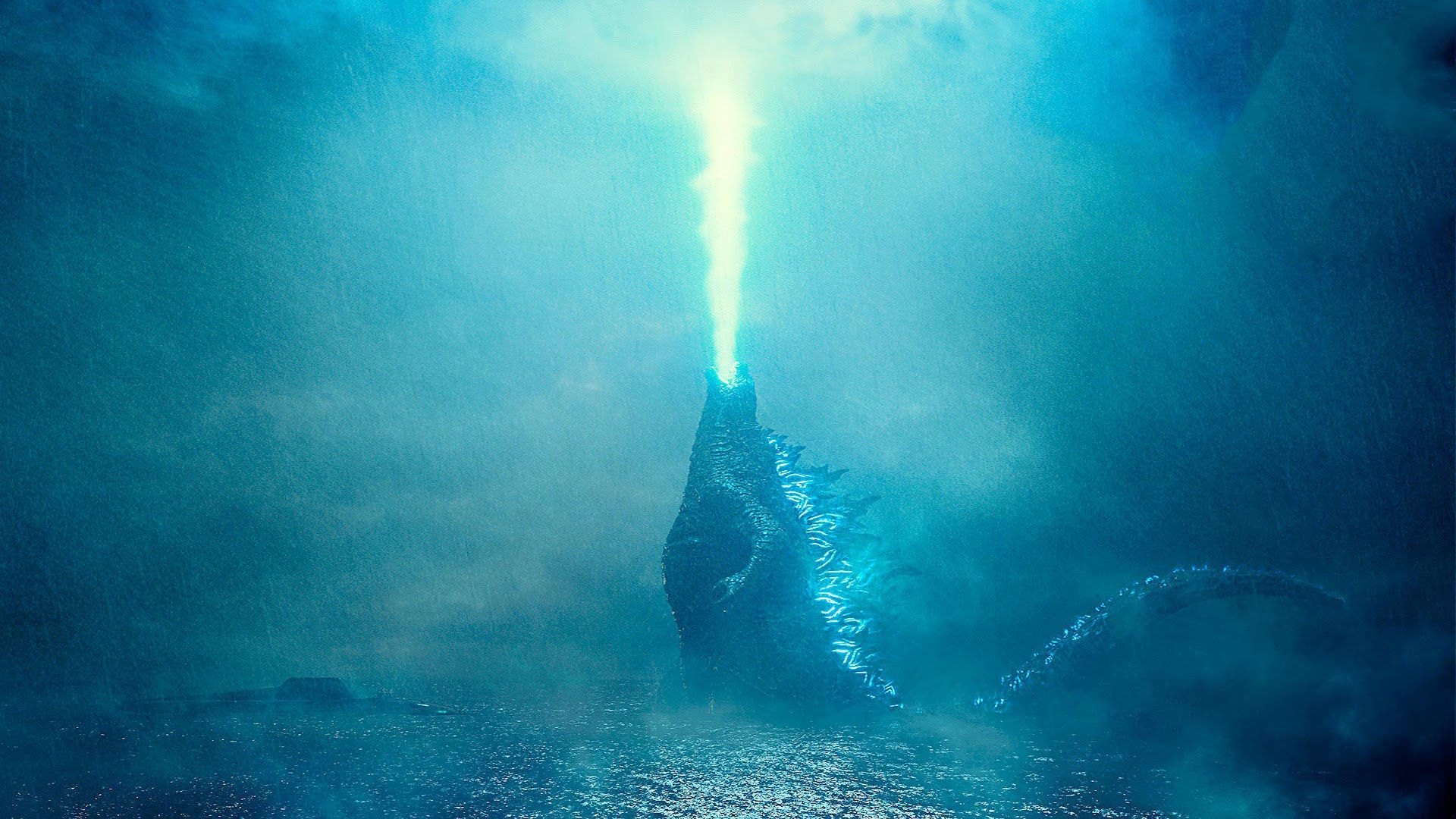 گودزیلا در حال شلیک نفس اتمی در فیلم Godzilla king of the monsters