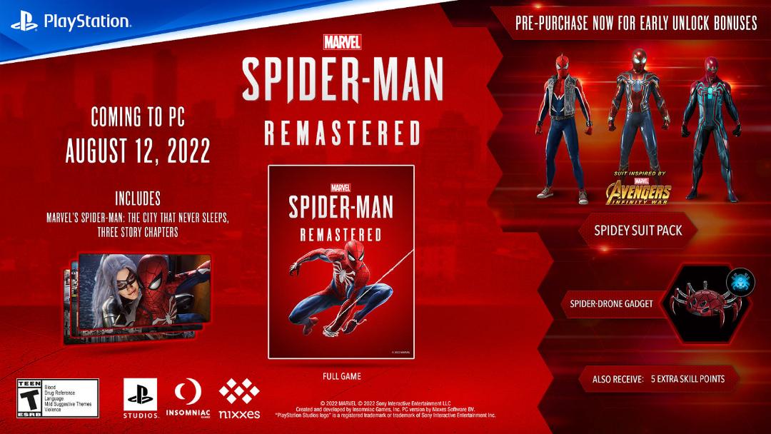 پاداش‌های پیش خرید نسخه کامپیوتر بازی Marvel’s Spider-Man