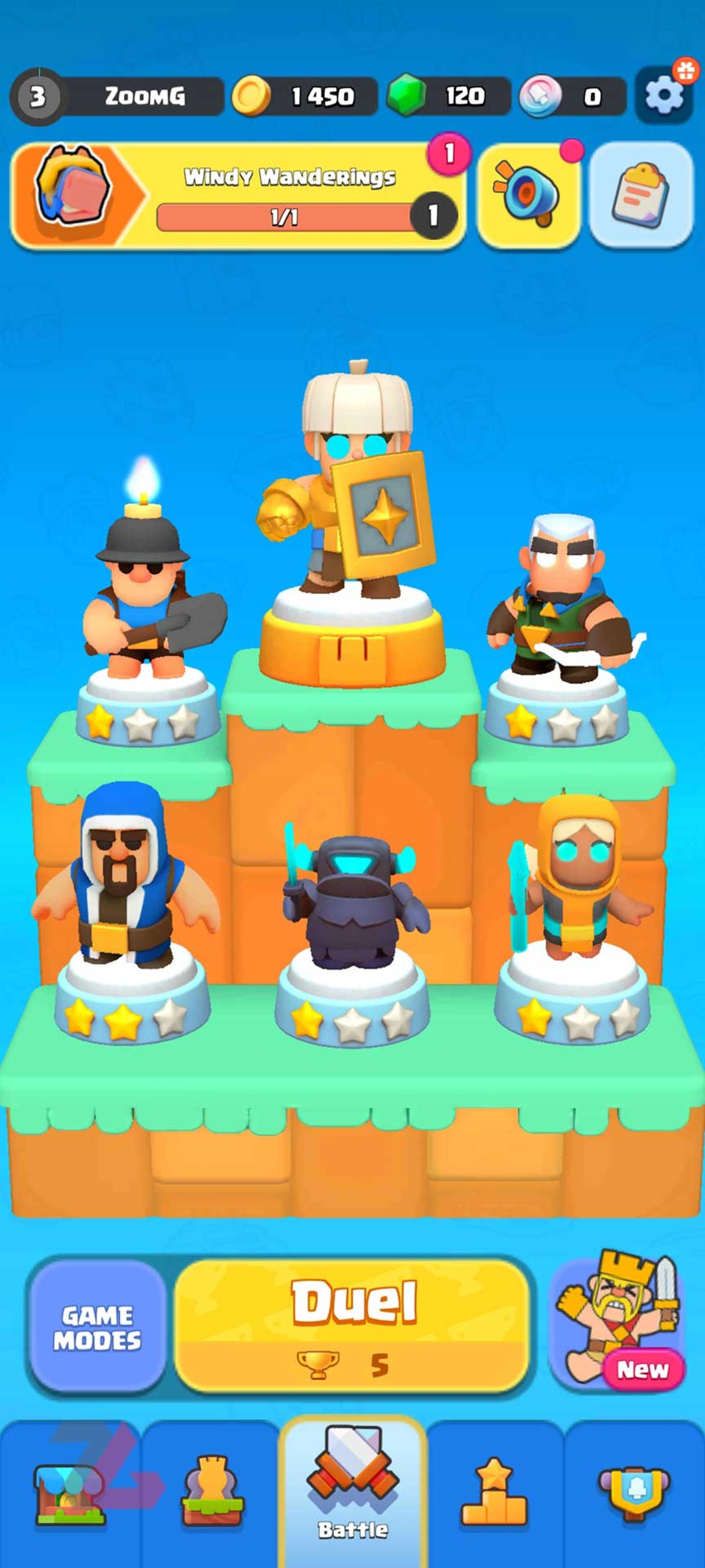 منوی بازی Clash mini