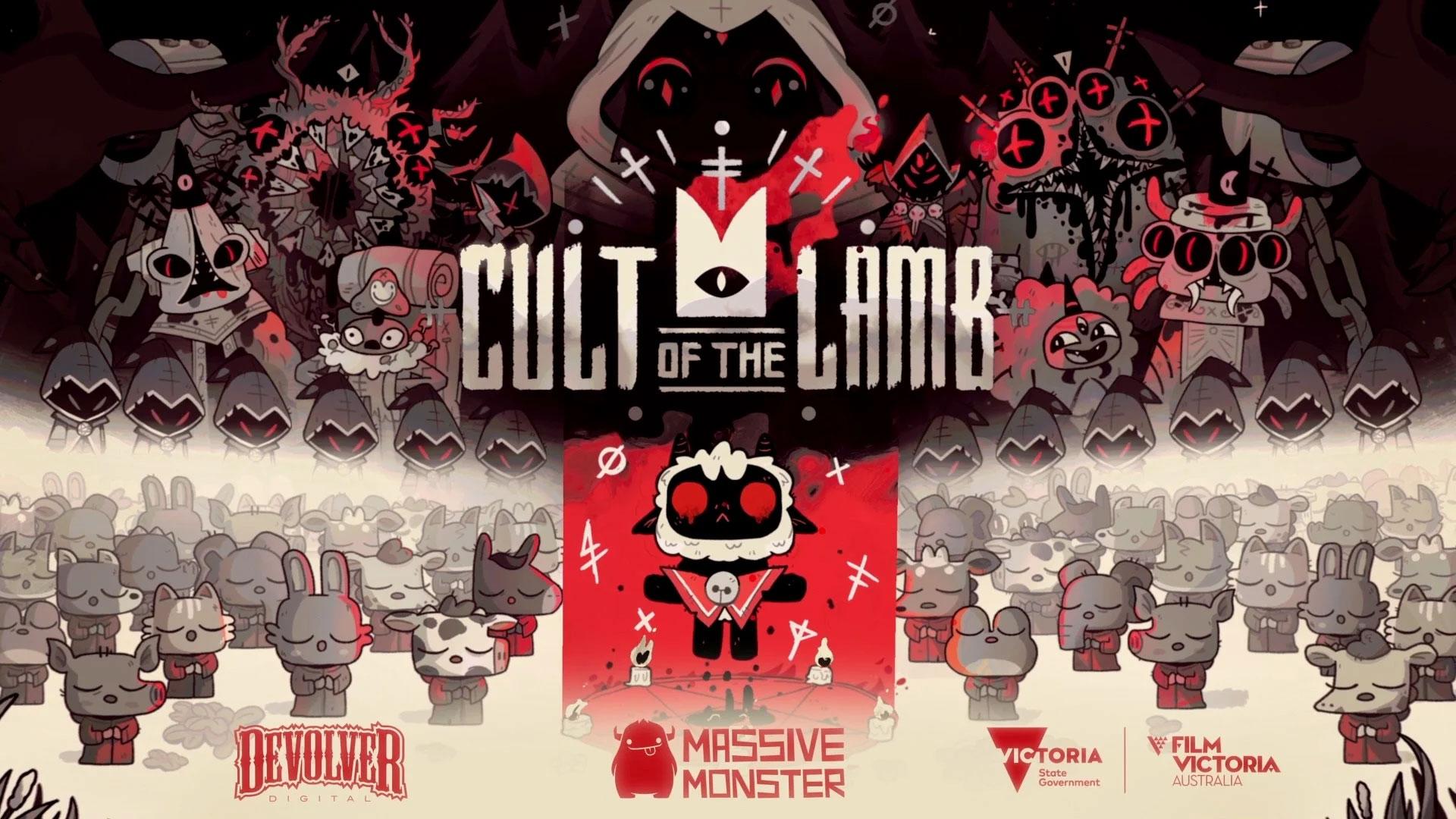 کاراکتر بازی Cult of the Lamb درکنار فرقه خود