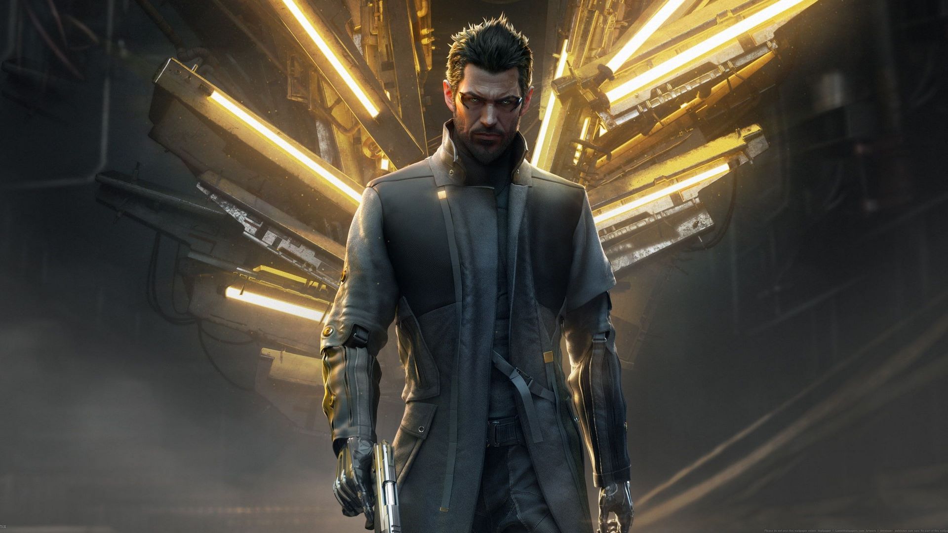تصویری از شخصیت آدام جانسن در سری بازی دئوس اکس (Deus Ex(
