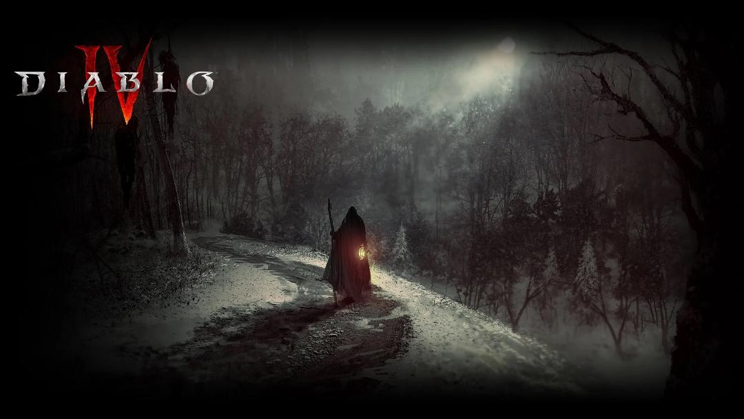 جادوگر در حال قدم زدن در جنگل برفی Diablo 4