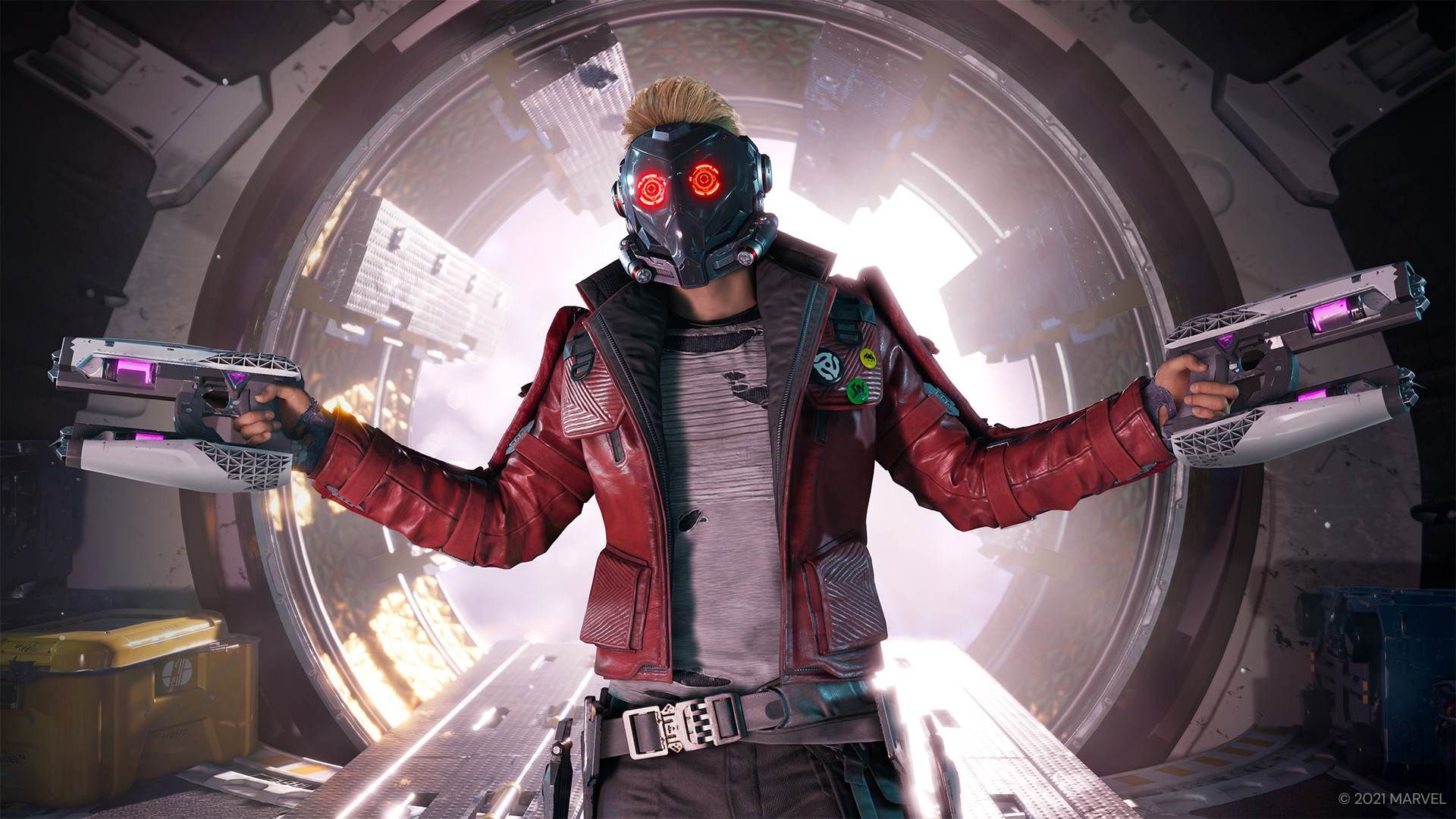 استار لرد همراه اسلحه در بازی Guardians of the Galaxy
