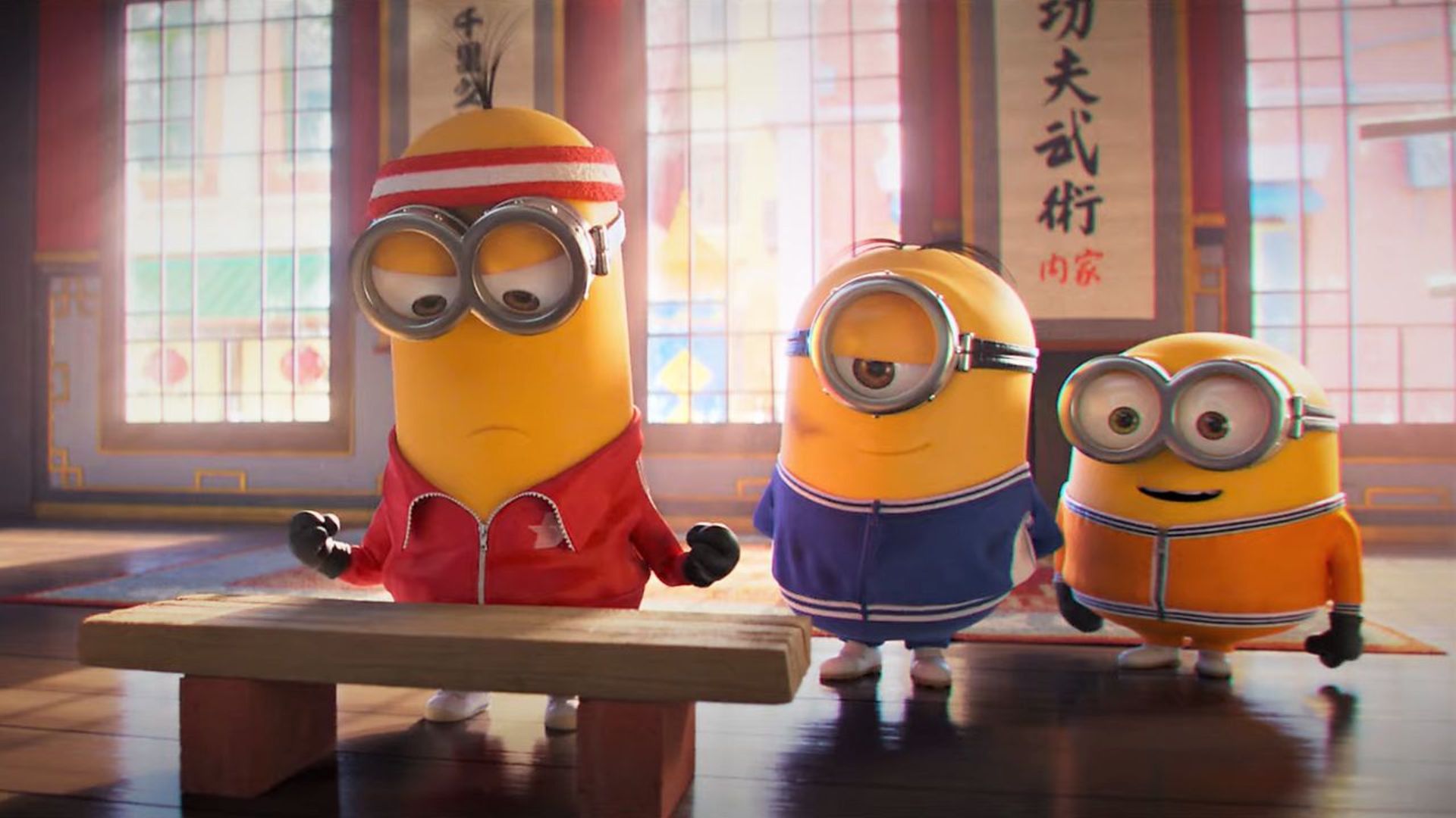 تمرین کونگ فو مینیون ها در انیمیشن Minions: The Rise of Gru