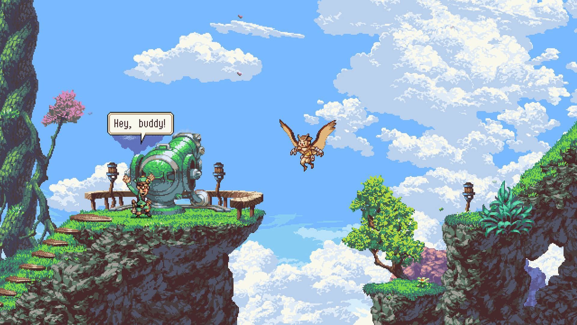 کاراکتر اصلی بازی Owlboy مشغول کاوش در محیط