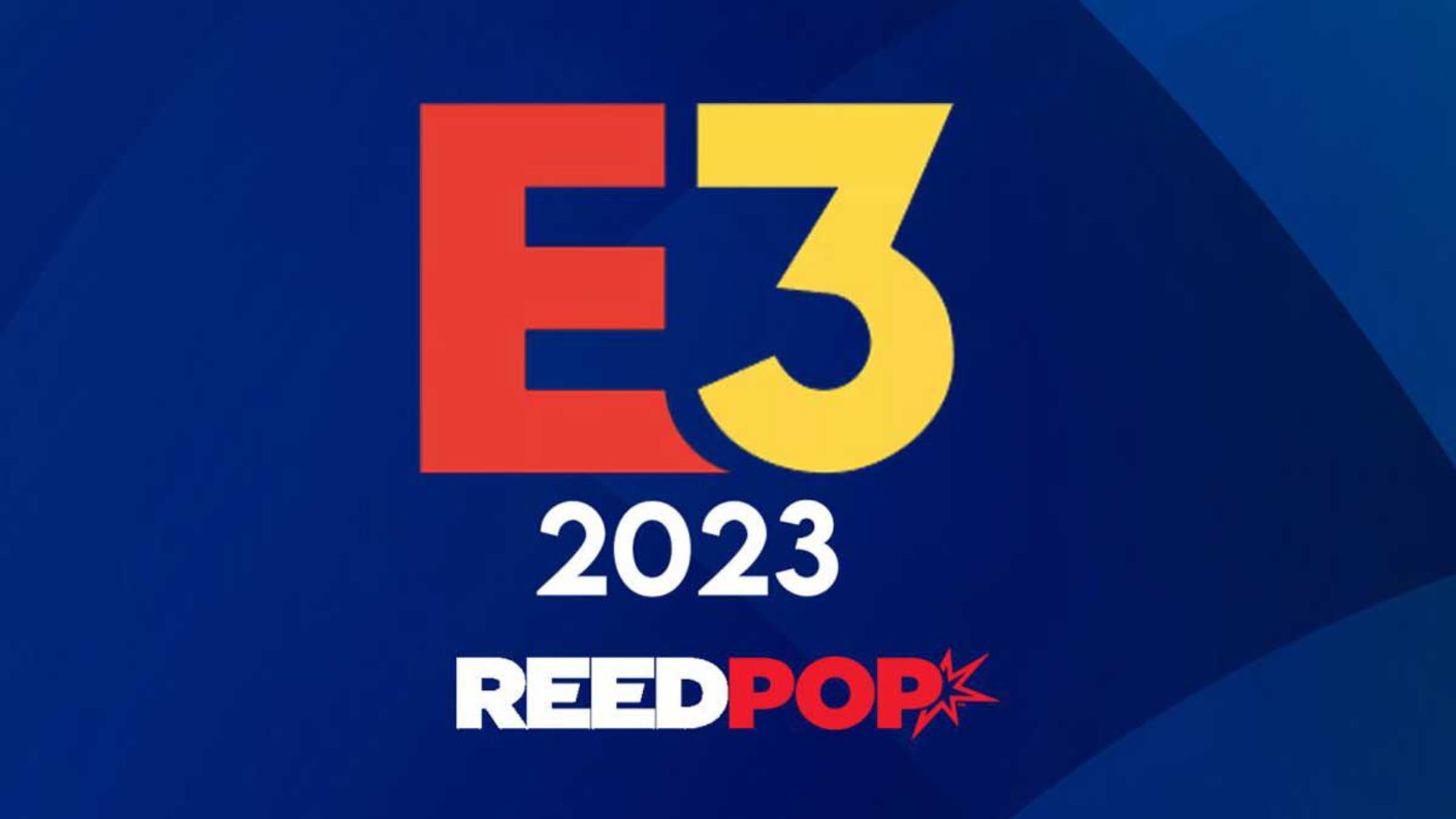 لوگو نمایشگاه E3 2023 (ای تیری ۲۰۲۳) و شرکت REEDPOP