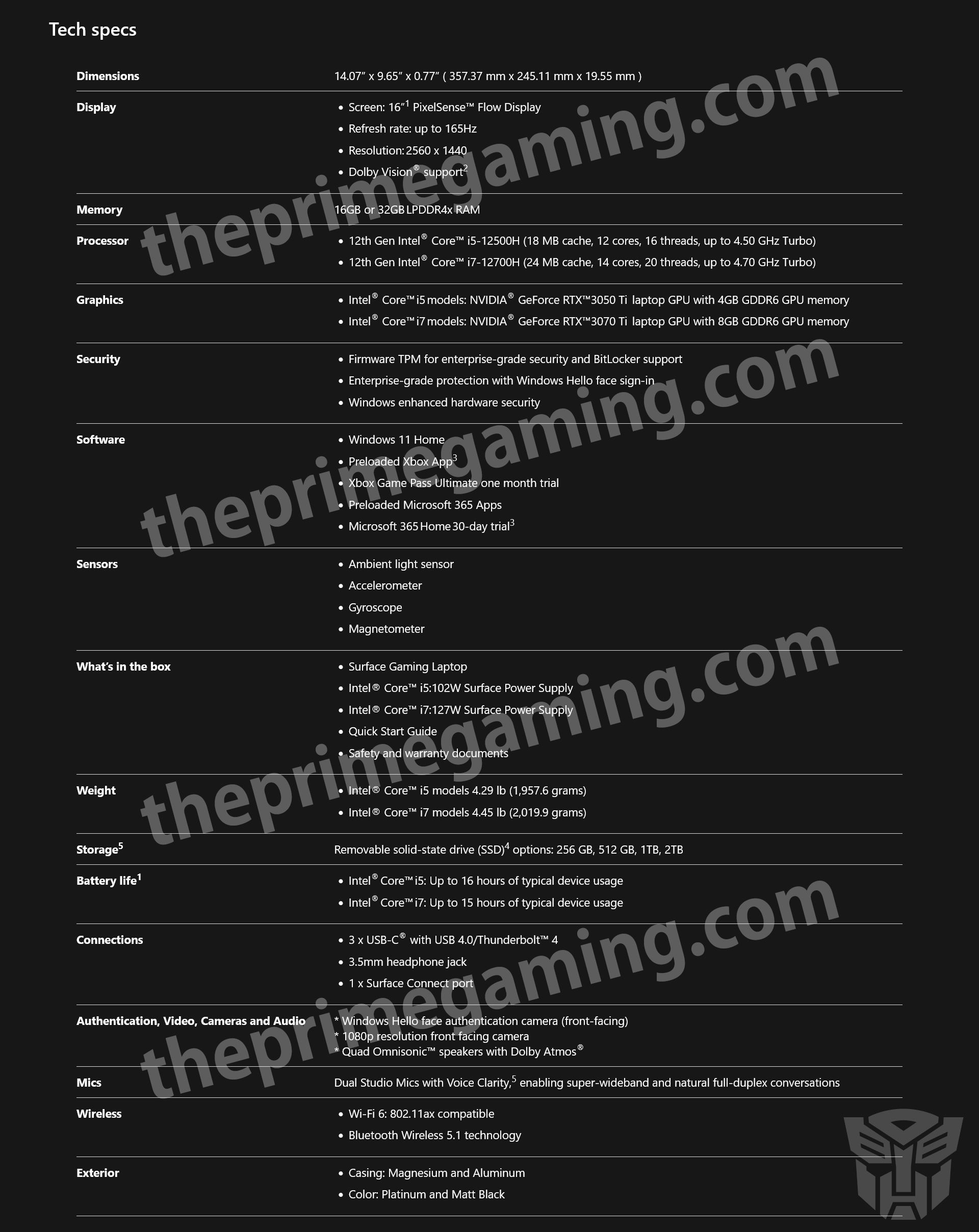 مشخصات احتمالی لپتاپ Surface Gaming