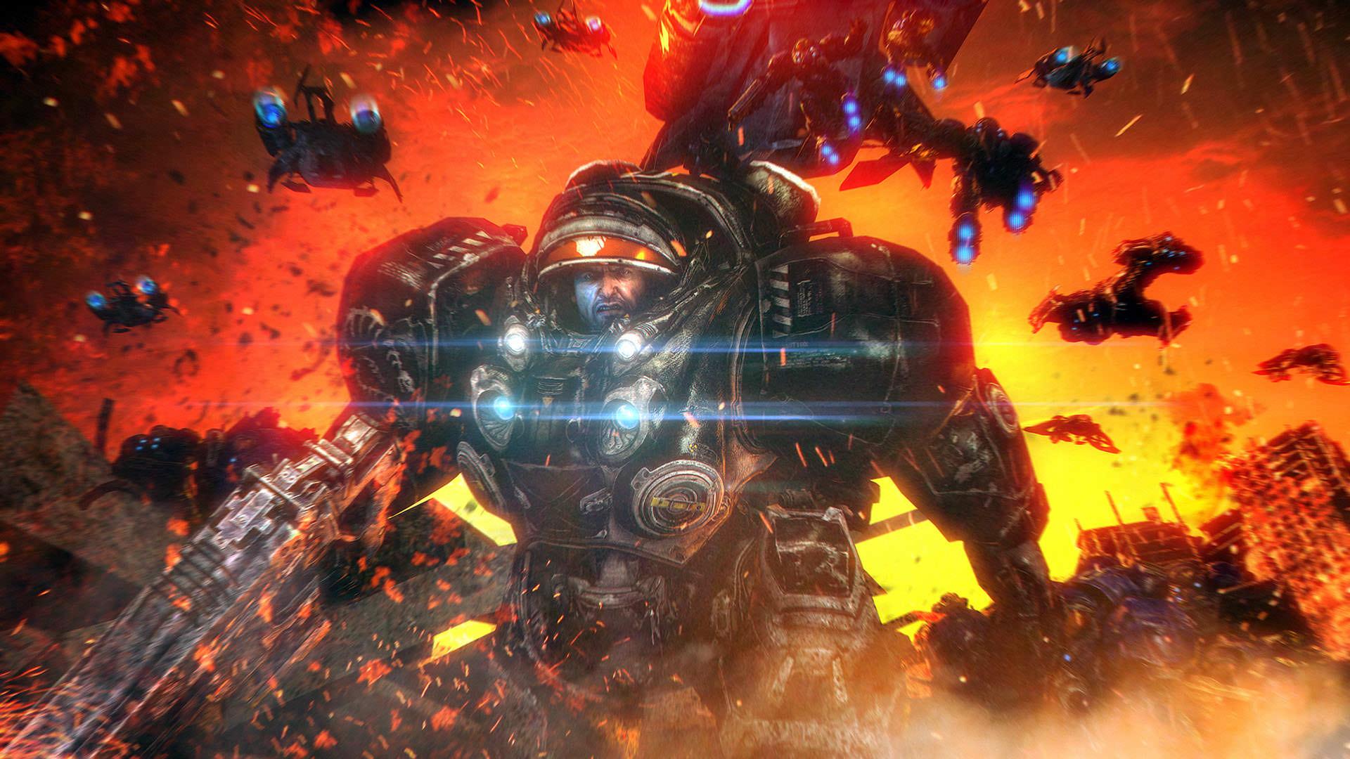 پوستر بازی StarCraft 2 با محوریت گروه Terran