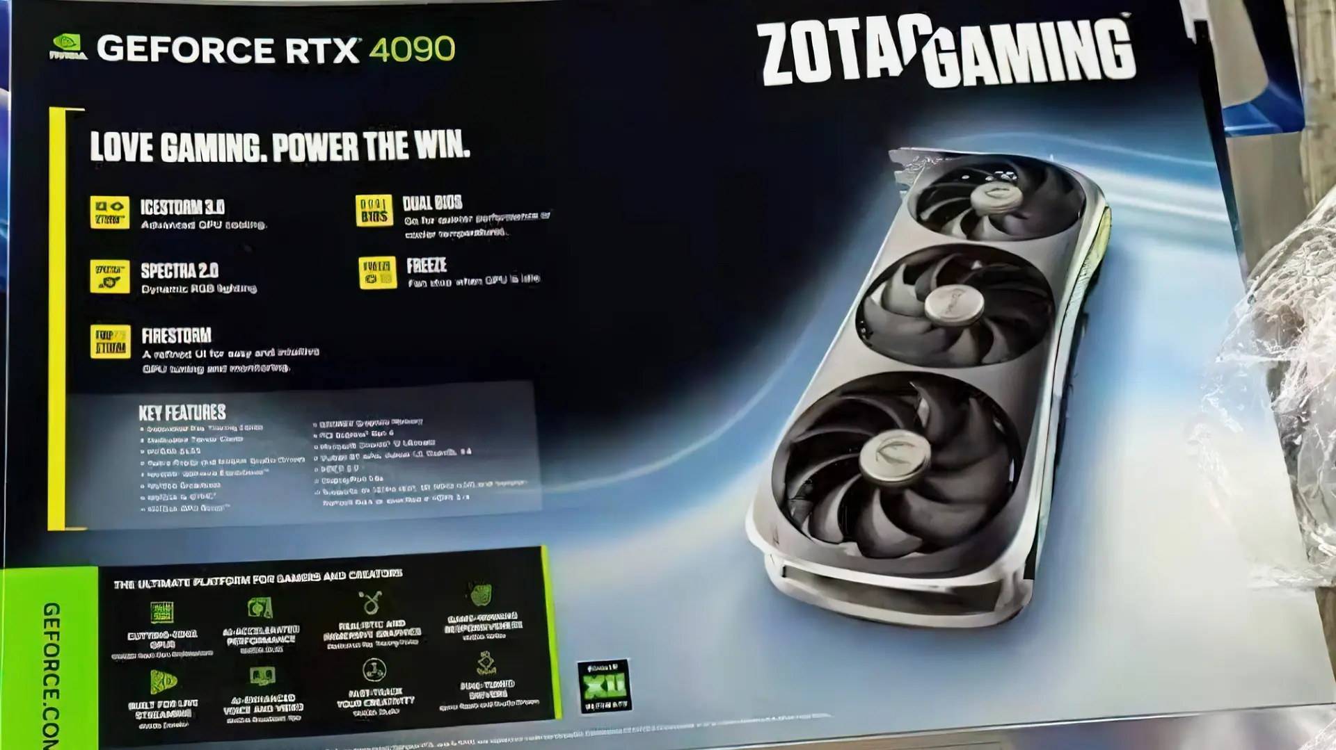 تصویر منتشر شده از بسته بندی ZOTAC GeForce RTX 4090 