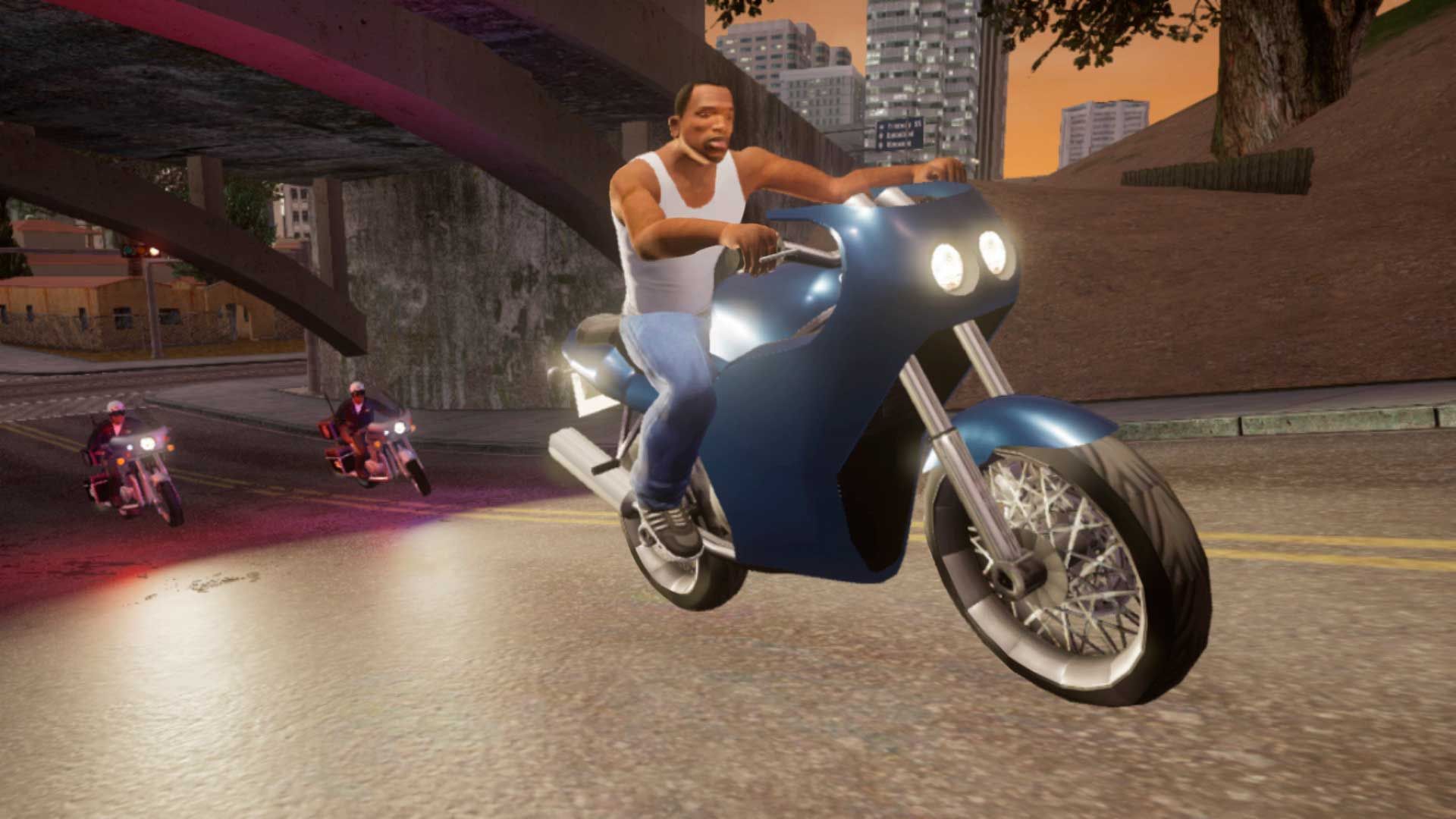 تعقیب کارل جانسون توسط پلیس در بازی Grand Theft Auto: San Andreas 