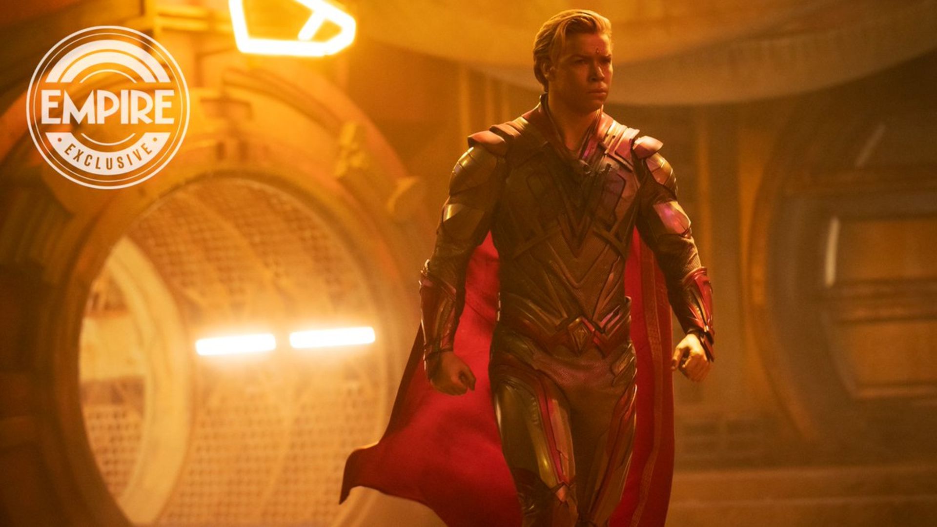 نمایی کامل از آدام وارلاک با بازی ویل پولتر در فیلم Guardians of the Galaxy Vol 3