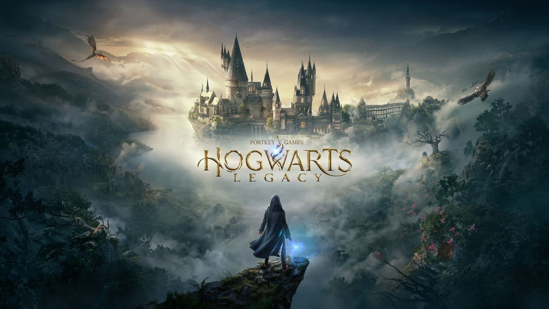 شخصیت بازی Hogwarts Legacy در برابر قلعه هاگوارتز