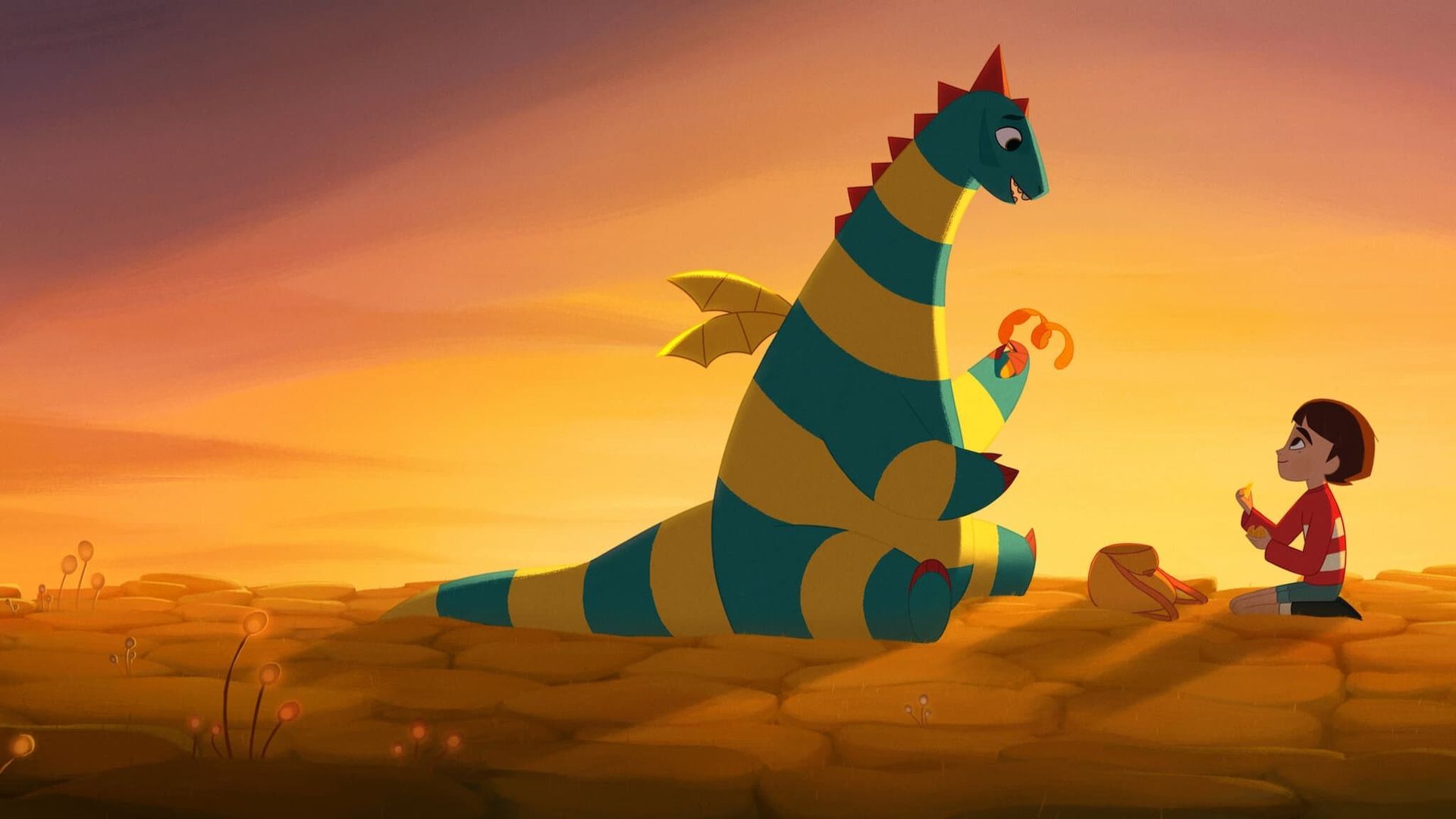 بوریس و المر در حال خوردن میوه در انیمیشن My Father's Dragon