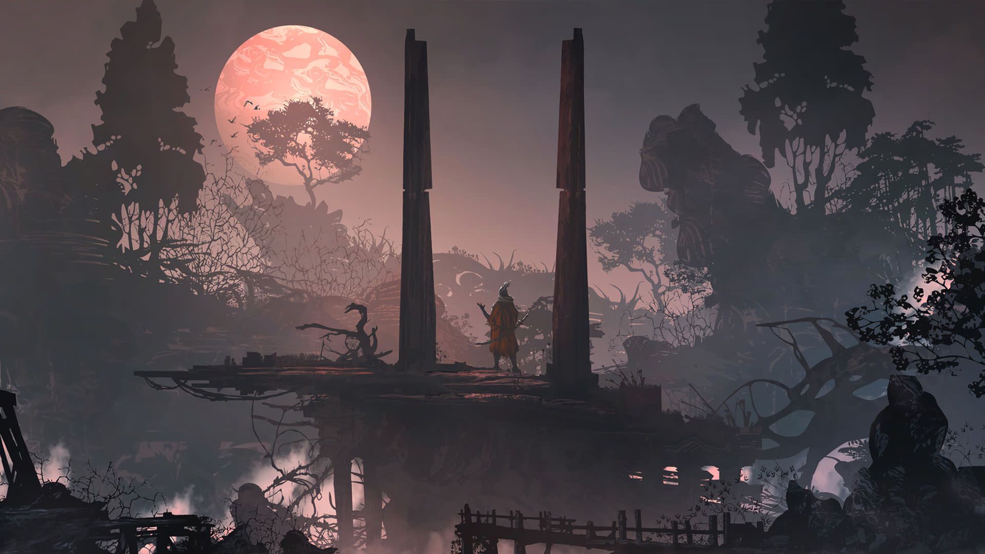 تاریکی شب و نور ماه در بازی Sekiro: Shadows Die Twice