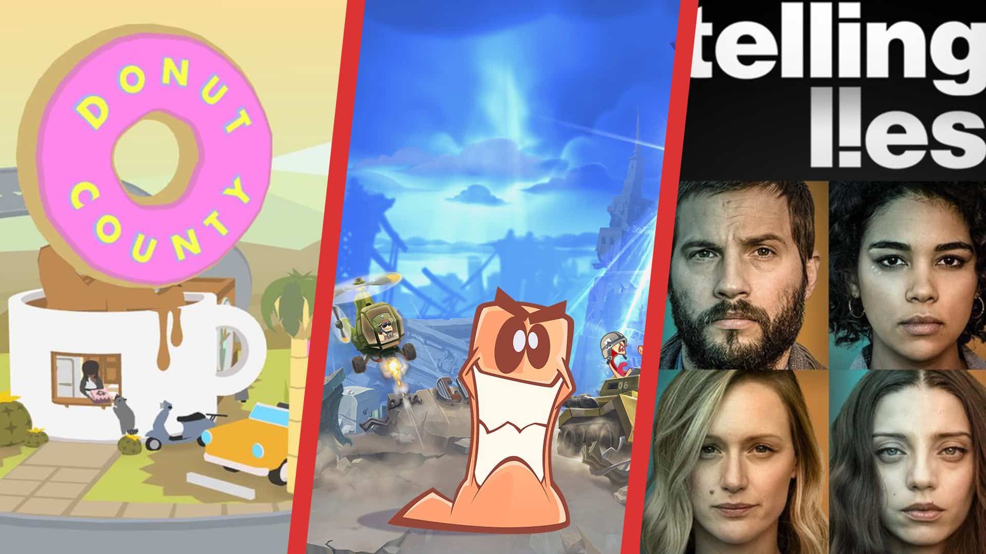 بازی های Donut County, Telling Lies, Taiko no Tatsujin: The Drum Master! و  Worms W.M.D.