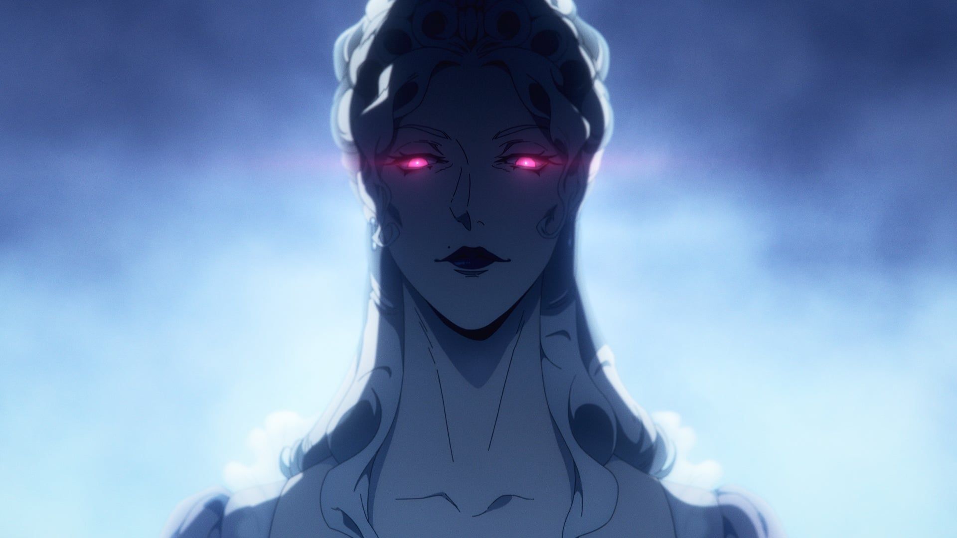 خون آشام زن در حال تماشا قربانی خود در انیمیشن Castlevania: Nocturne
