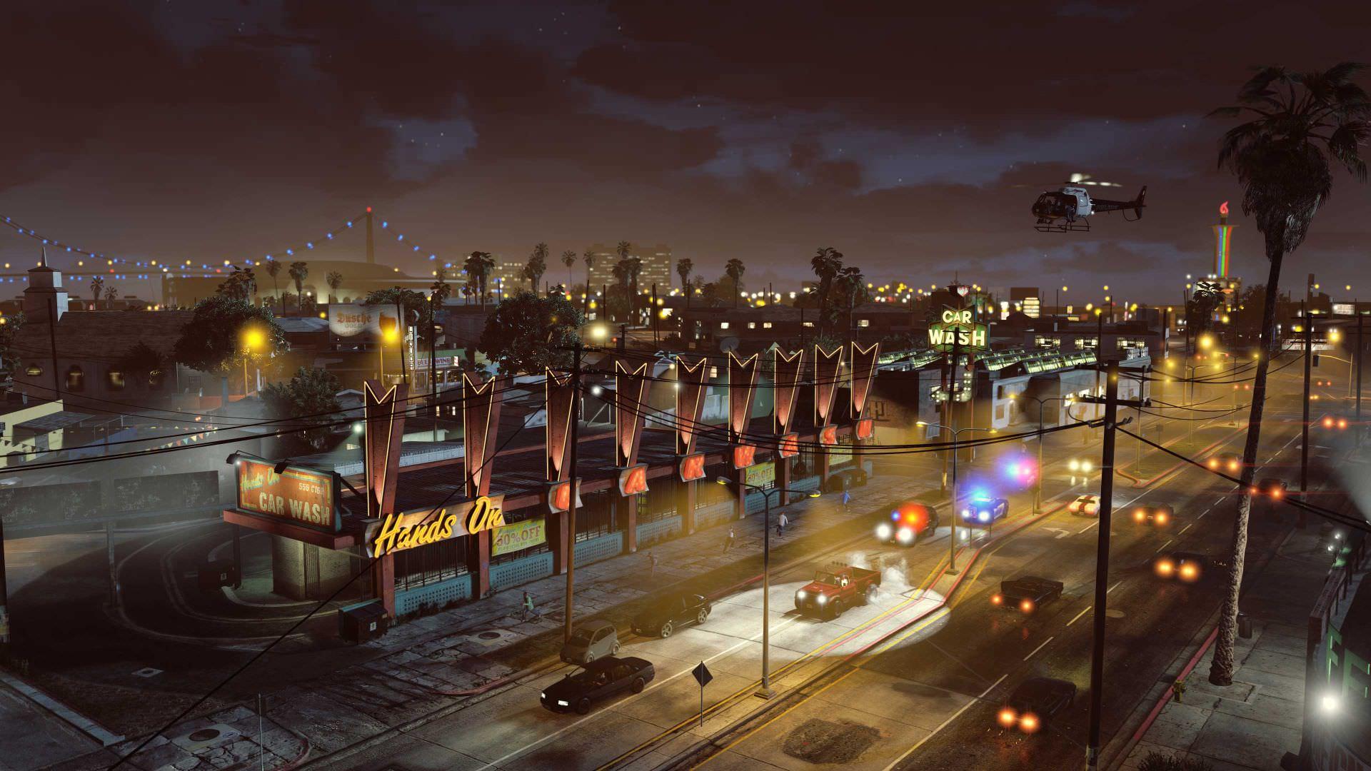 نمایی از محیط شب بازی GTA 5