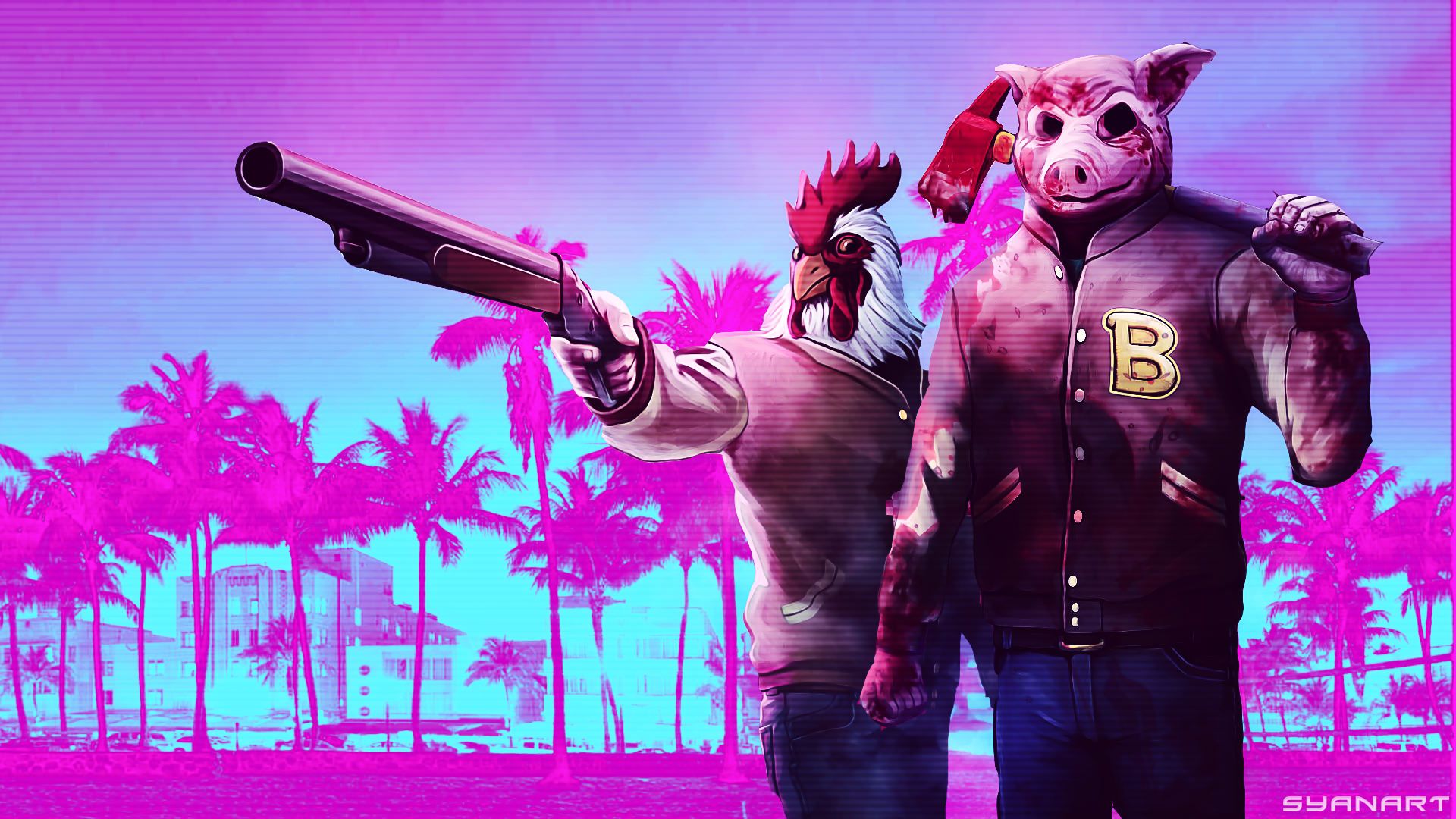 آمادگی کاراکترهای بازی Hotline Miami برای مبارزه