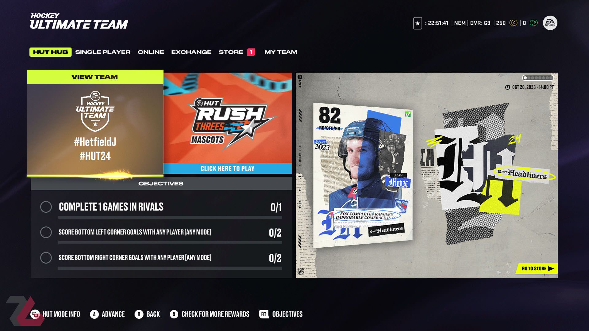 بخش آلتیمیت تیم بازی NHL24