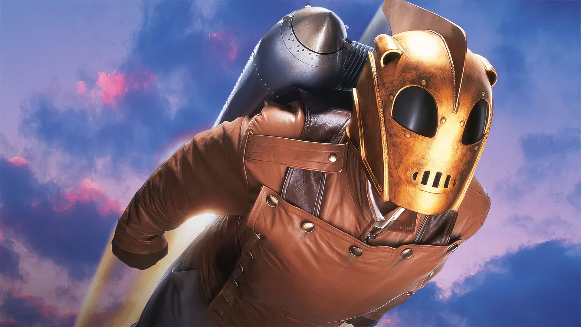 پرواز کلیف سکورد با جت‌پک در فیلم The Rocketeer