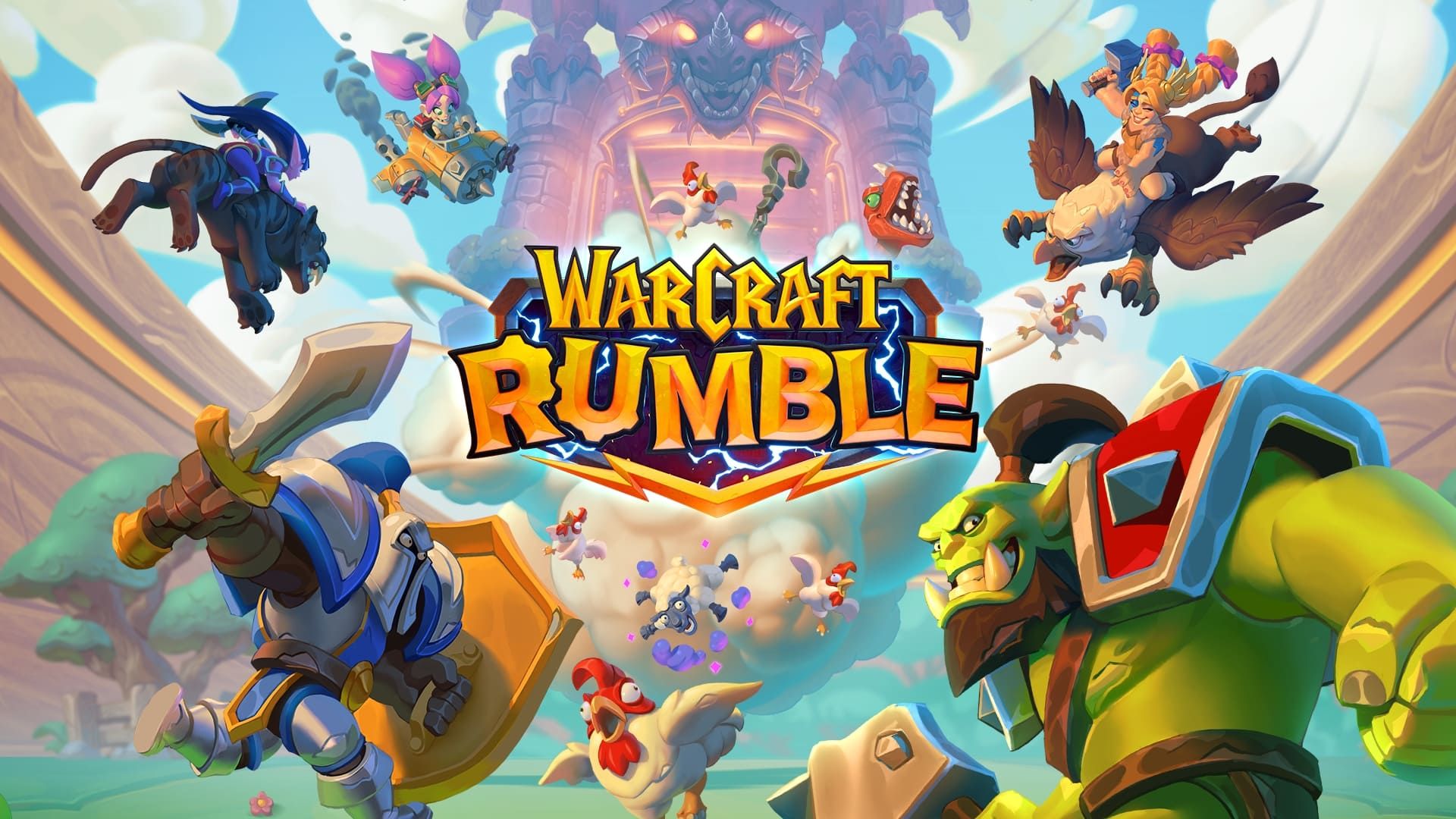 پوستر بازی Warcraft Rumble و نمایش دشمنان و شخصیت‌های مثبت بازی