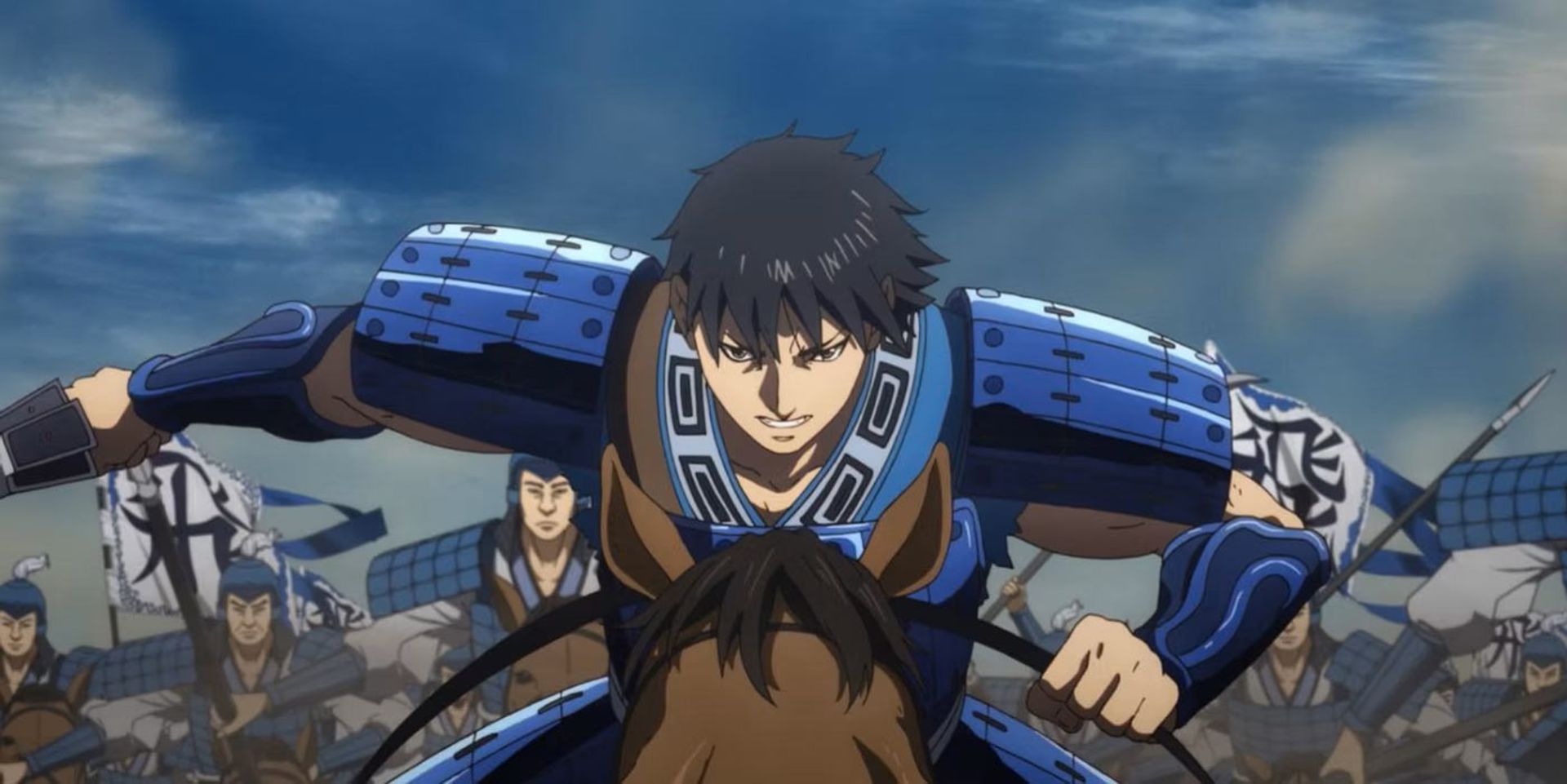 2023-11-kingdom-anime-young-man-is-wearing-armor-riding-a-horse