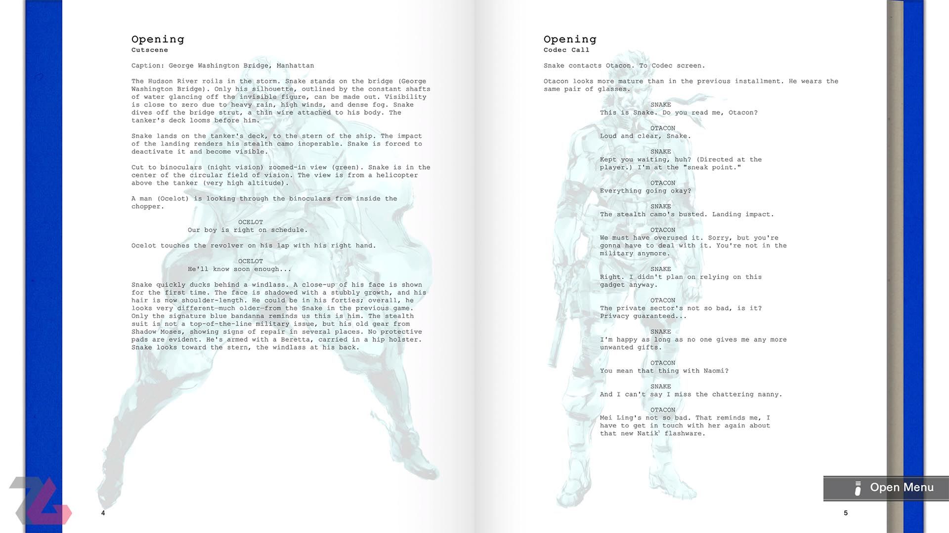 بخش Screenplay بازی متال گیر سالید ۲ در Metal Gear Solid: Master Collection