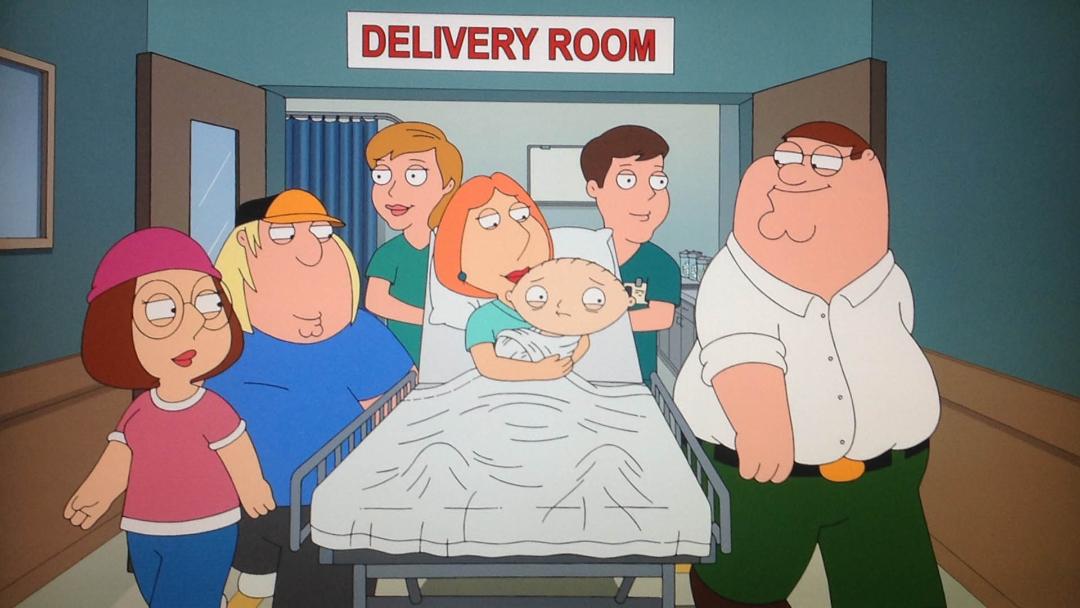 لحظه تولد استووی در در سریال family guy