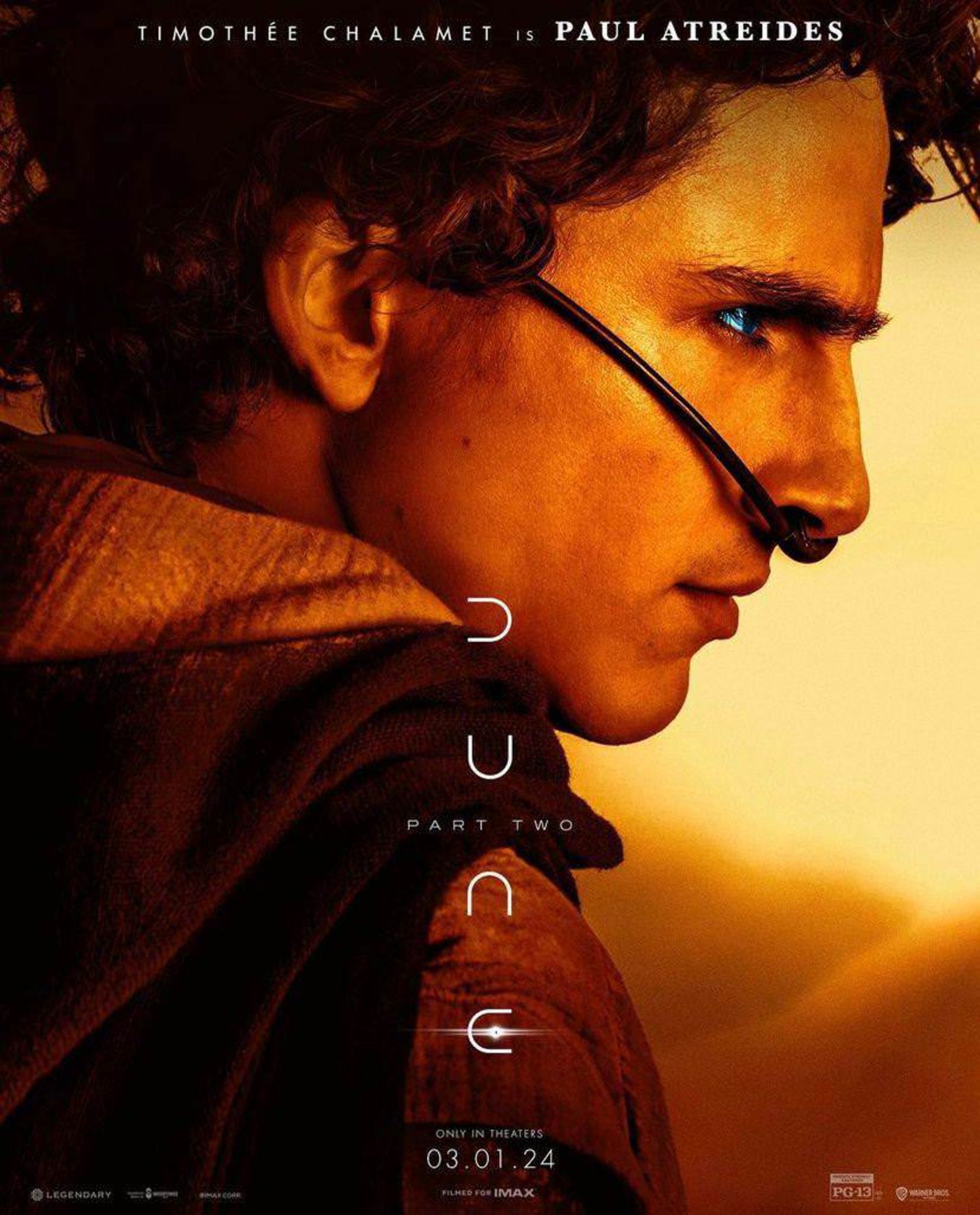 تیموتی شالامی در پوستر شخصیت فیلم Dune Part 2 