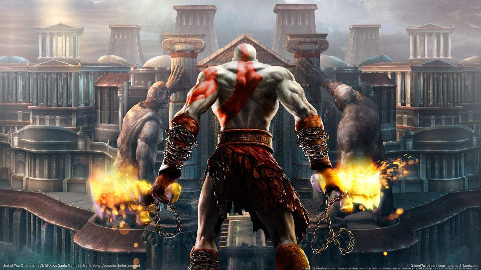 کریتوس در والپیپر بازی God of War 2