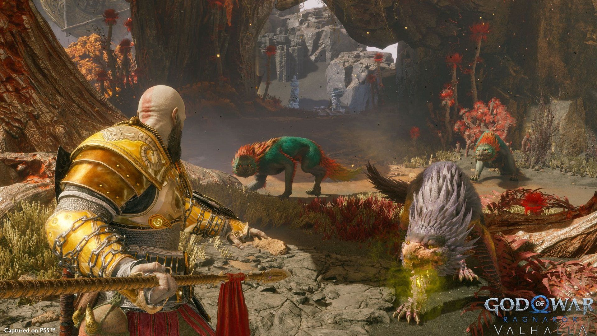 کشتن گرگ‌های وحشی با نیزه در God of War Ragnarok: Valhalla
