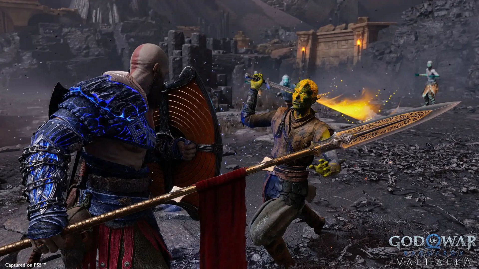 دفاع کریتوس در برابر حمله مردگان متحرک در God of War Ragnarok: Valhalla