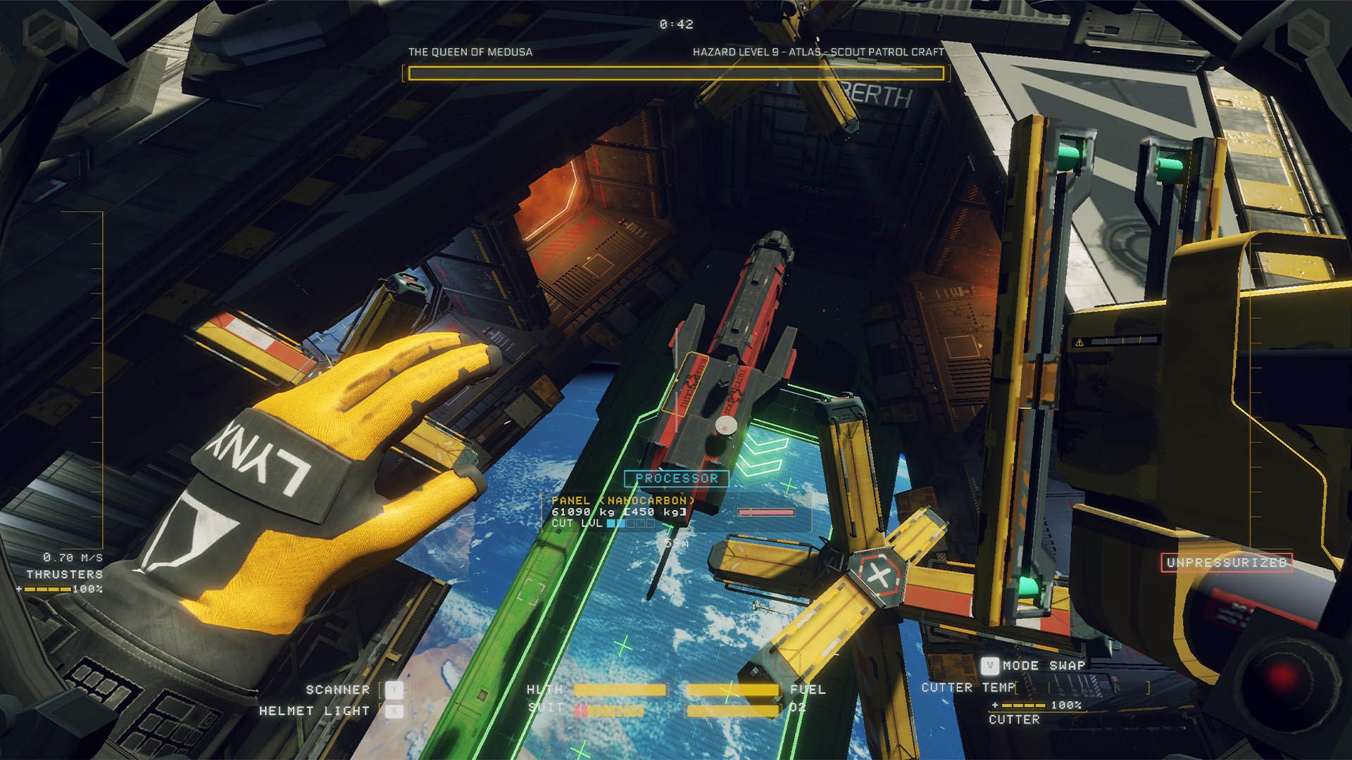 جمع آوری قراضه در بازی Hardspace: Shipbreaker