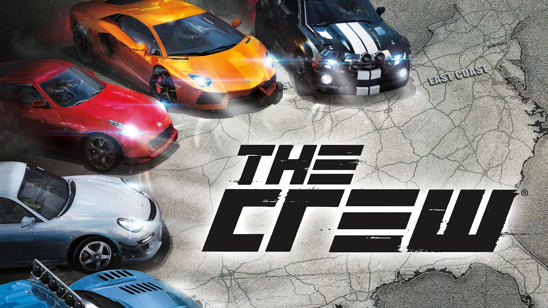 حلقه زدن ماشین‌های اسپرت پیرامون نماد بازی The Crew