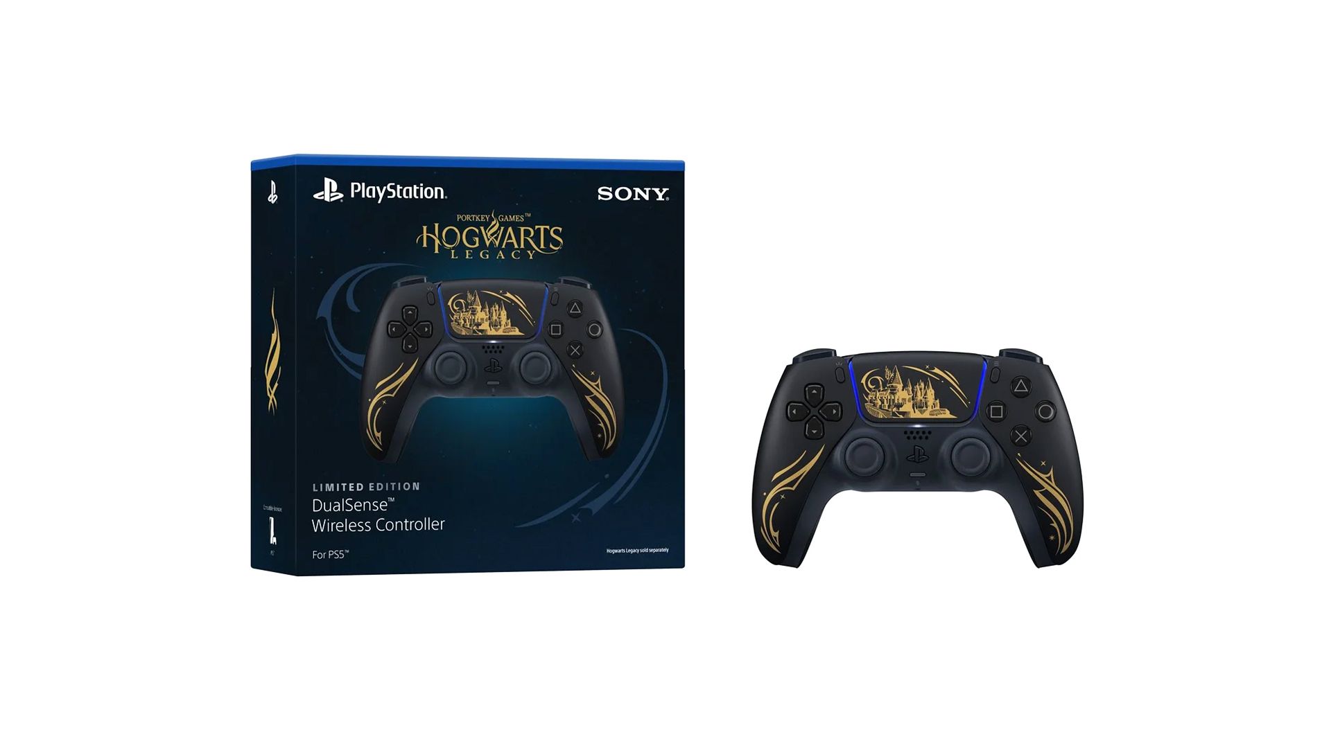 کنترلر دوال‌سنس با طرح بازی Hogwarts Legacy